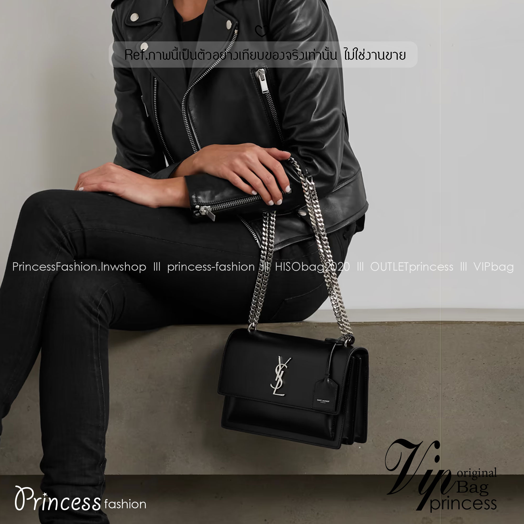 ORI หนังแท้ | YSL Sunset medium in smooth leather กระเป๋าสะพายข้างดีไซน์เรียบหรู โลโก้สวยโดดเด่น ไอเท็มขึ้นแท่น the best seller!!