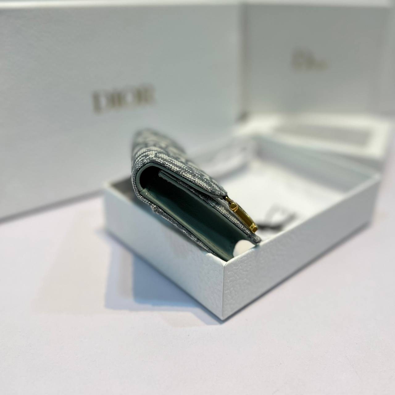 TopORI DIOR SADDLE FLAP CARD HOLDER Blue Oblique Jacquard / Dior coin and card holder **สินค้าเกรดท็อปออริจินอล 1:1 สลับแท้ งานสวยตามรูป ภาพถ่ายจากงานขายจริง ใช้งานต่างประเทศได้