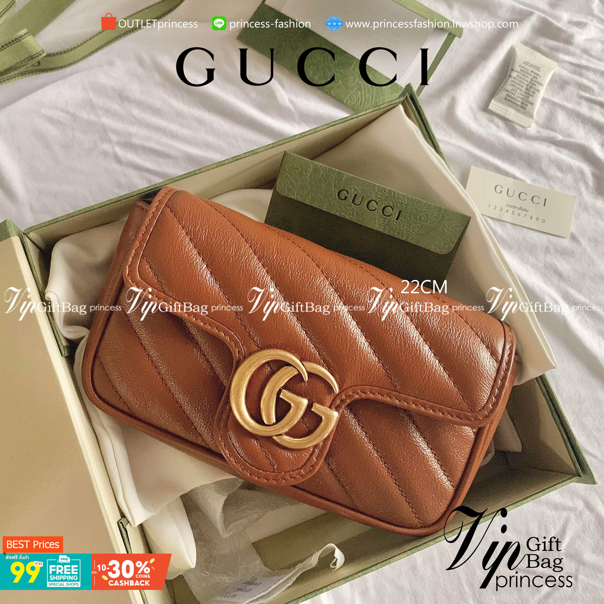 VIP 】หนังแท้ GUCCI GG Marmont brown leather shoulder bag ราคานี้หนังแท้คือคุ้มมากเลยค่าสาวๆ มี 2 ขนาด ปังไม่ไหว สีสวยมากกกก ต้องจัดแล้วน้าา ยกระดับความหรูให้กับตัวเองกันหน่อย ด้วยกระเป๋ารุ่นนี้!! ครอสบอดี้ที่ดีไซน์หรู อัพเลเวล ในราคาที่จับต้องได้ พร้อมเสิ