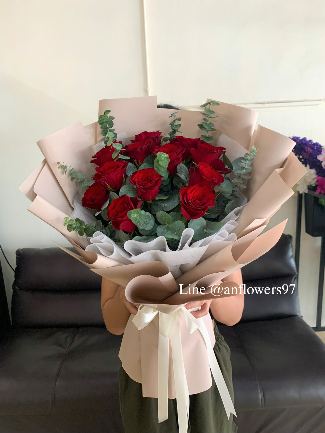 ช่อดอกไม้สีแดง