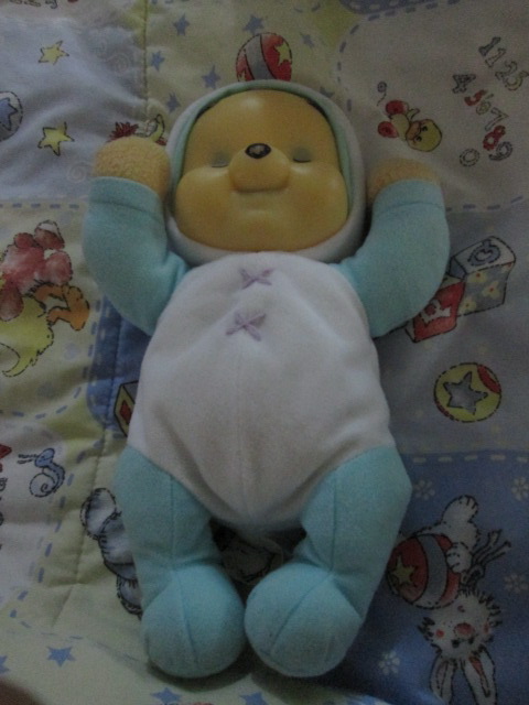 Fisher Price Soothing Star Pooh; has Night Glow face, Baby Pooh ของเล่นมือสอง (ตุ๊กตากล่อมน้อง)