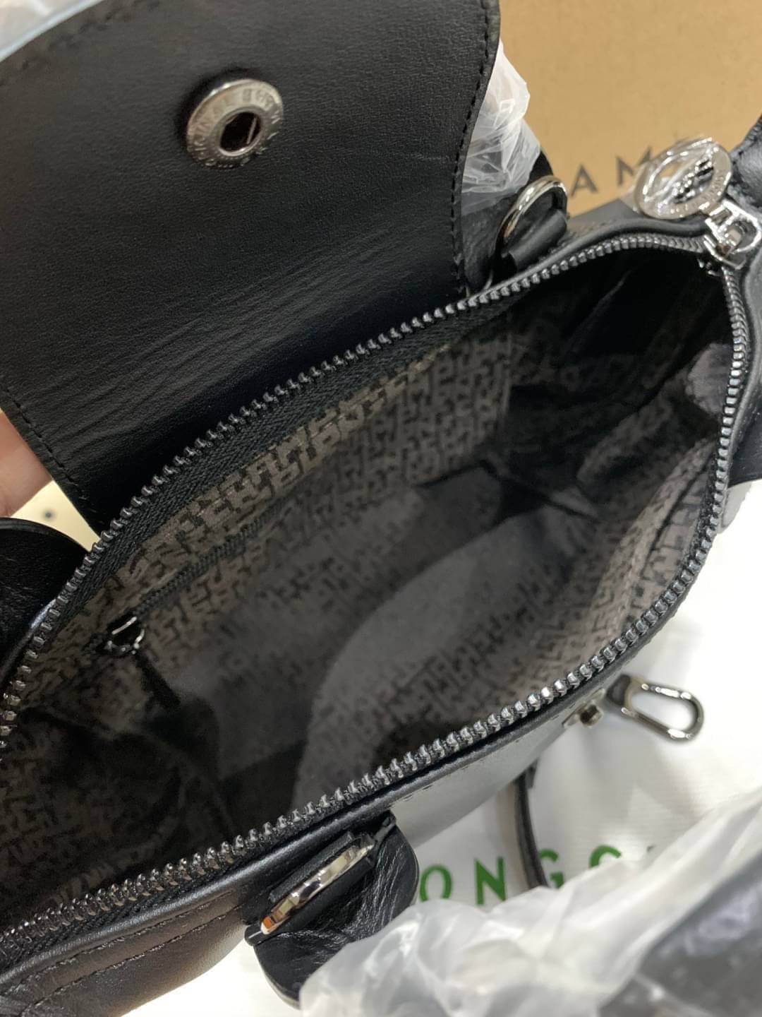 ของแท้ 100% Longchamp LE PLIAGE CUIR TOP HANDLE BAG Color: Black,Orange,Sienna, Navy,Nordic,Grey,Lichen