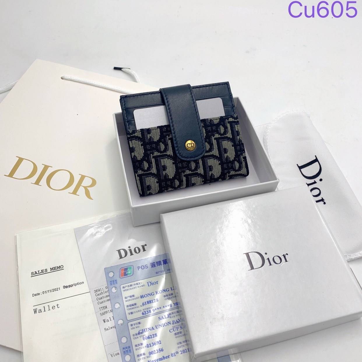 DIOR Card Holder / DIOR Wallet กระเป๋าใส่บัตรแบรนด์หรู พร้อมส่งที่ไทย ภาพสินค้าถ่ายจากงานขายจริง ใช้งานต่างประเทศได้