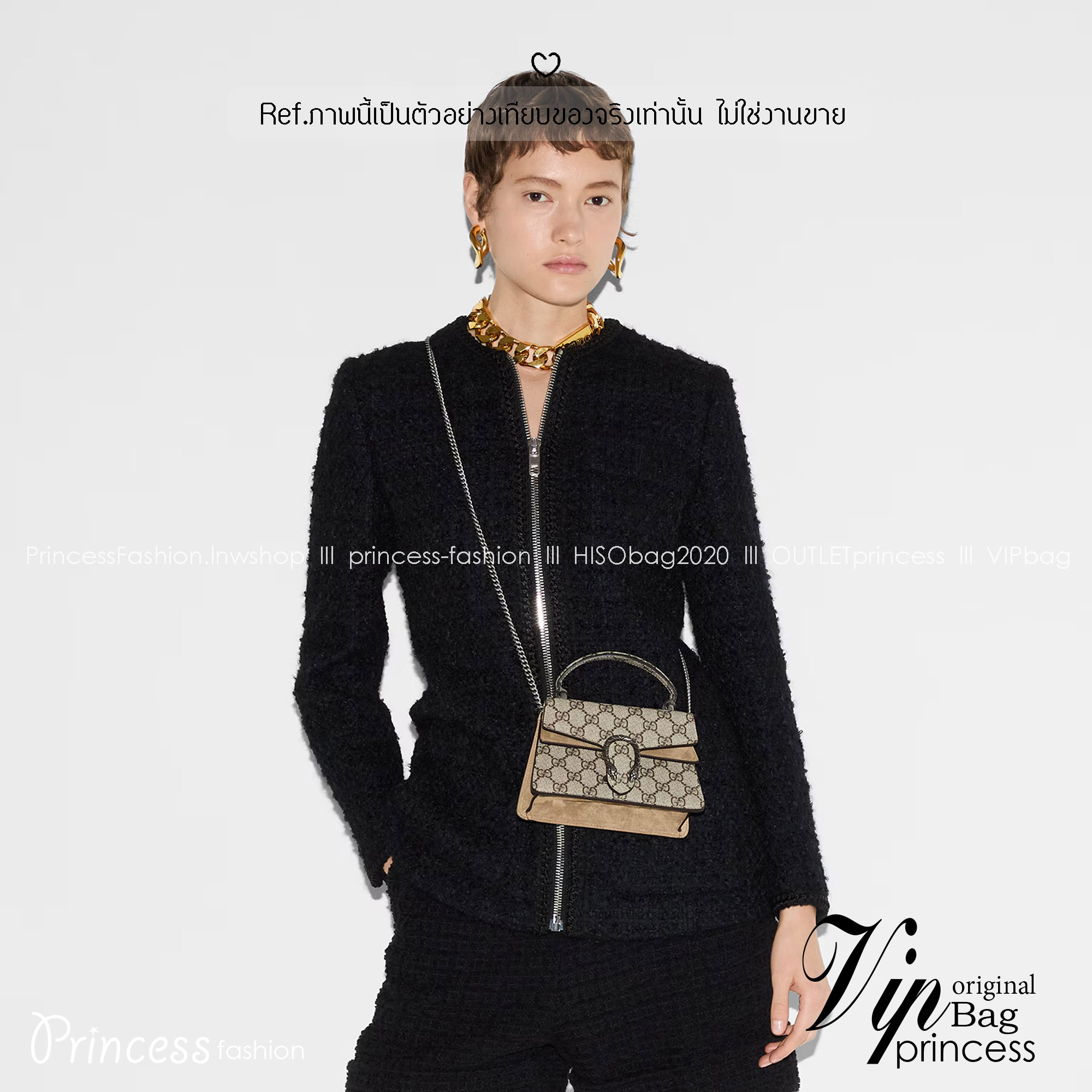 GUCCI Dionysus mini top handle bag กระเป๋าสะพายพร้อมหูจับในตัวรุ่นสุดคลาสสิควินเทจ ไซส์มินิน่ารักให้สาวๆใช้งาน และพกพาได้สะดวก ดึงดูดและสะกดสายตาด้วยอะไหล่ดีเทลหรู