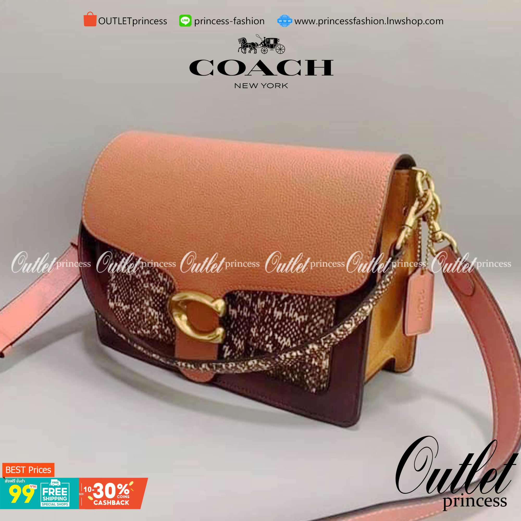 OUTLET 】COACH Tabby Shoulder Bag พร้อมส่งที่ไทย A modern take on an archival 1970s Coach design, our structured Tabby shoulder bag is crafted in polished pebble leather. Finished with our Signature hardware for an iconic touch, the versatile silhouette fe