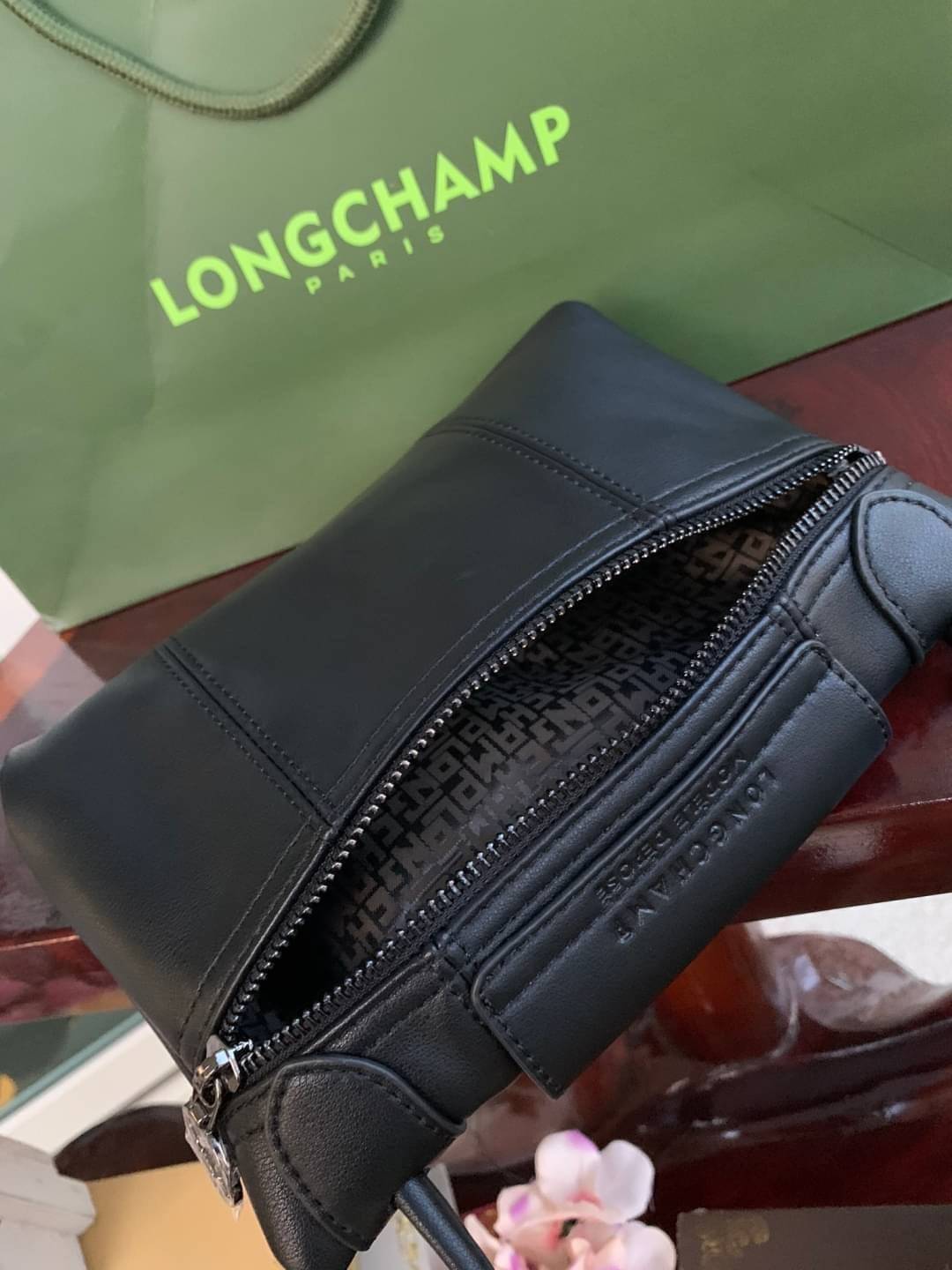 💕 Longchamp Le Pliage Cuir Crossbody Bag