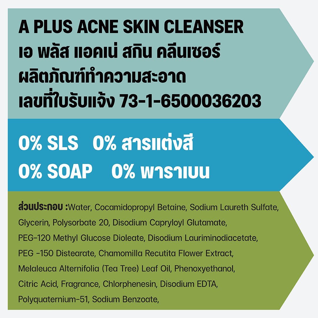 แอคเน่ สกิน คลีนเซอร์ เจลล้างหน้าสำหรับผิวเป็นสิว ผิวแพ้ง่าย ลดการสะสมเชื้อแบคทีเรีย ควบคุมความมัน
