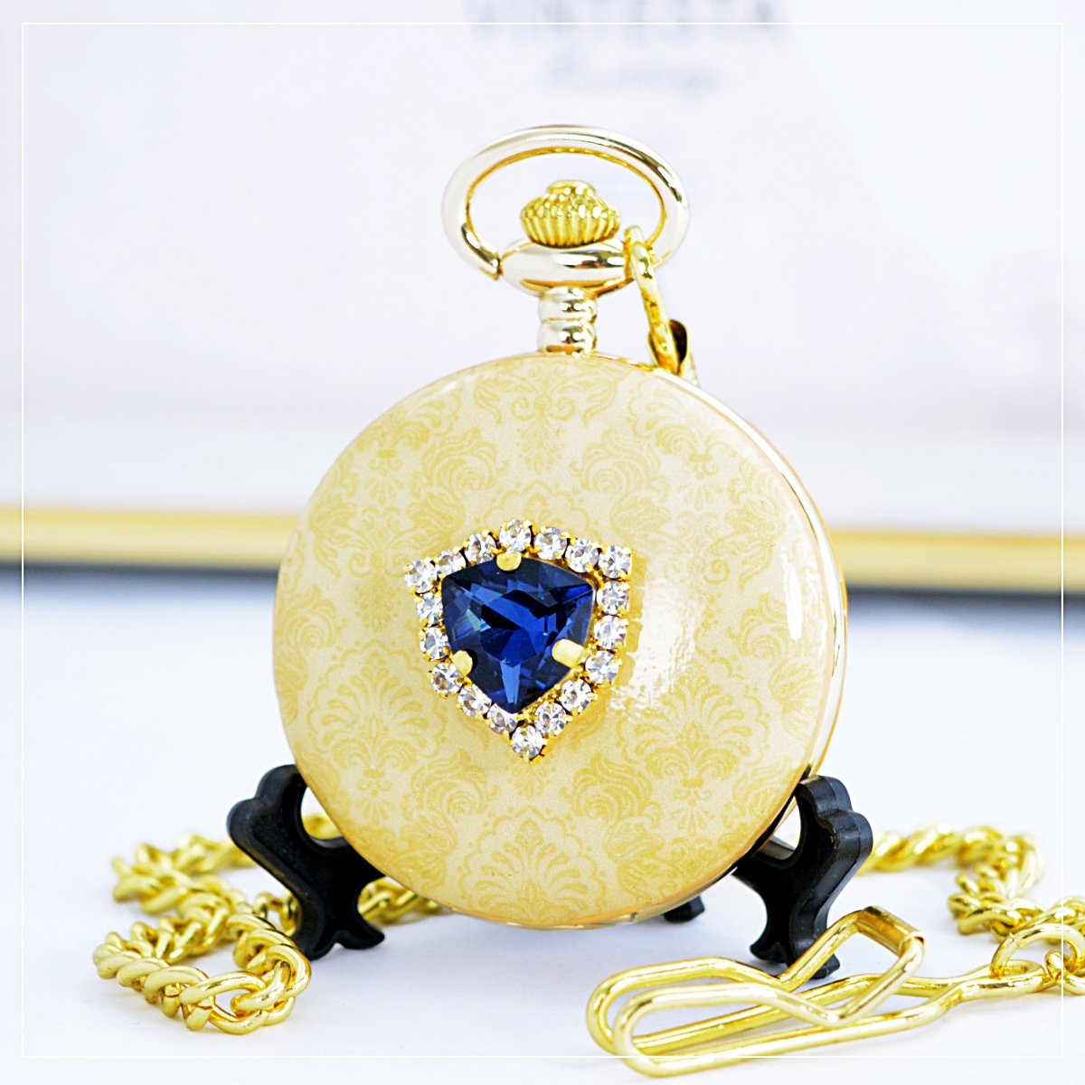 นาฬิกาพก ดีไซต์ Victorian Crystal นาฬิกาพกประดับคริสตัล (สั่งทำ)