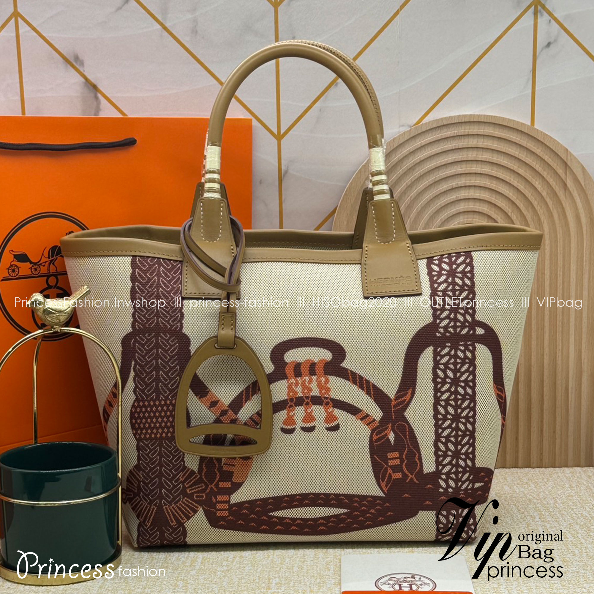 HERMES Steeple Tote Bag / H Steeple canvas tote bag 30cm กระเป๋าทรงโท้ทแคนวาสอย่างดี พิมพ์ลายคมชัด ลายใหม่สวยหรู เกรดออริ สลับแท้