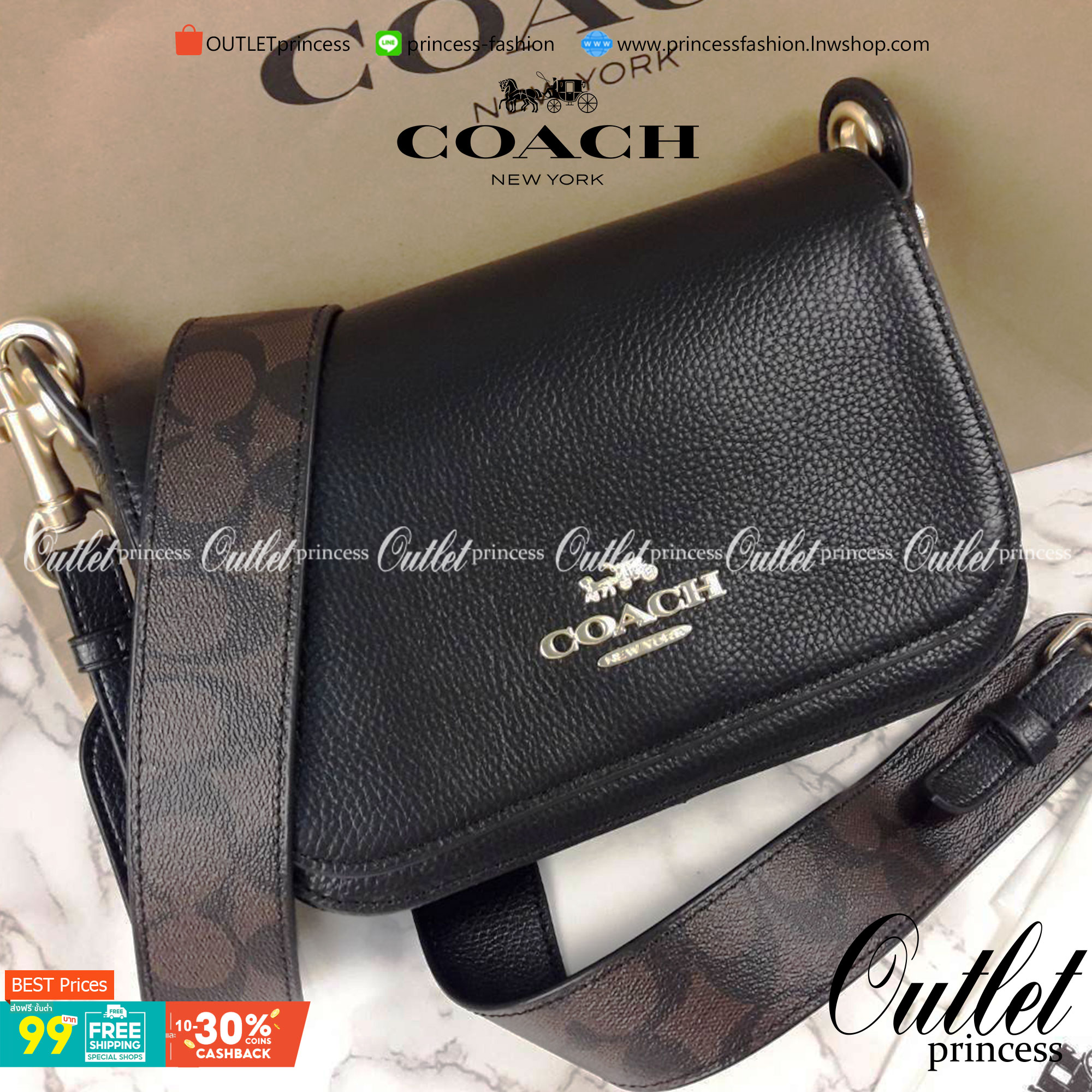 COACH SMALL JES MESSENGER WITH SIGNATURE CANVAS STRAP(COACH F77979)🌺 ทรงนี้ สวยมากจริงๆ ฮิตมากๆตลอดกาล //สะพายข้างฝาปิด ล็อคด้วยแม่เหล็กแน่นหนา รุ่นนี้สวยมาก >>วัสดุหนังแท้เต็มใบ หนังสวยคุณภาพดีมากๆ ยิ่งใช้ หนังยิ่งสวย>>สายสะพายถอดได้ 