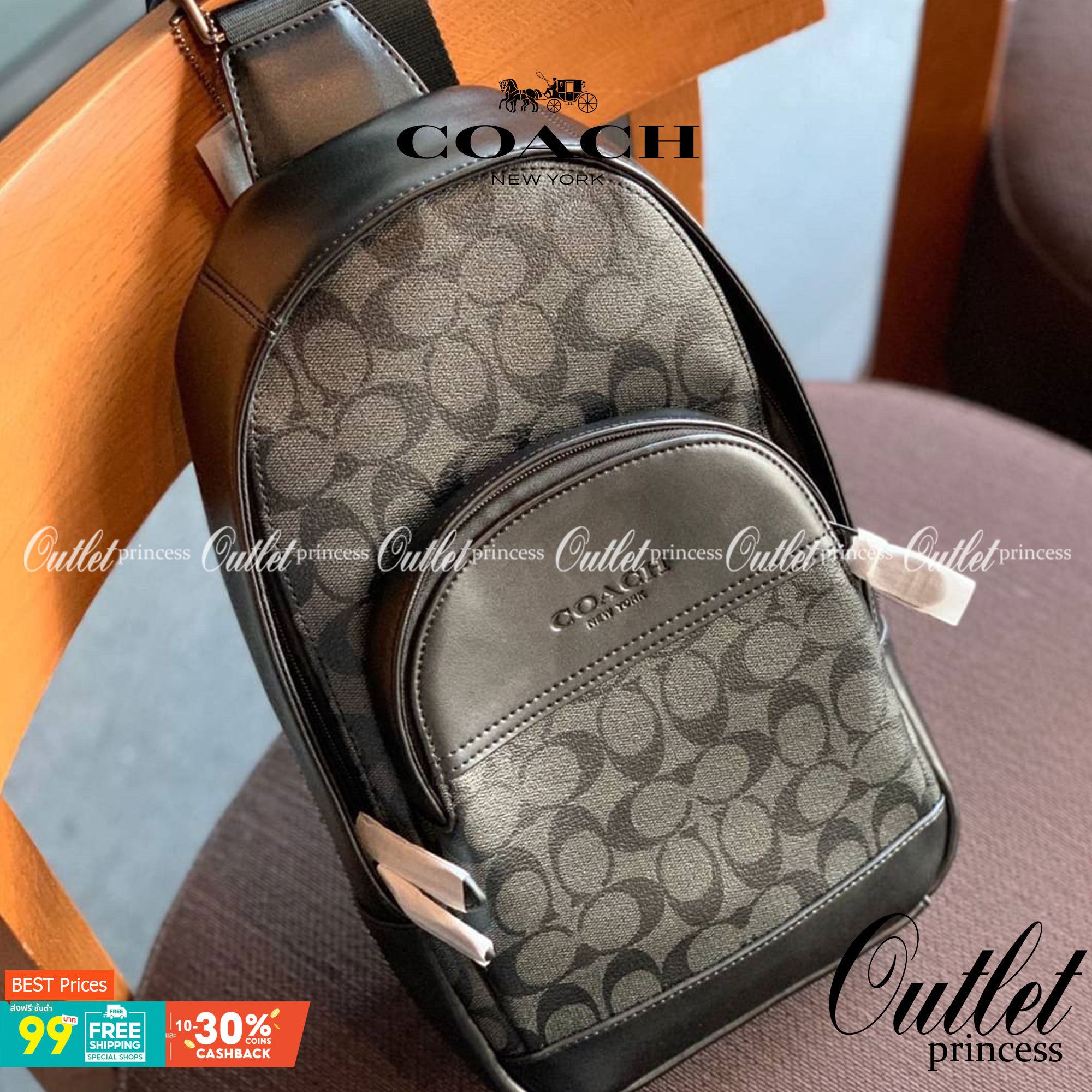 COACH CHARLES PACK IN SIGNATURE ((39942)) กระเป๋าคาดด้านหลัง//หรือคาดอกด้านหน้า ตามความชอบเลยค่ะ หนังแท้สวย ด้านหน้ามีให้หนึ่งช่องซิปใส่มือถือลงไปได้ค่ะ ช่องหลักแบบซิปคู่ ภายในโล่งลึกใส่สัมภาระจำเป็นในชีวิตประจำวันได้เยอะเลยนะคะ;มีช่องโล่งให้ใส่ของจุกจิกอ