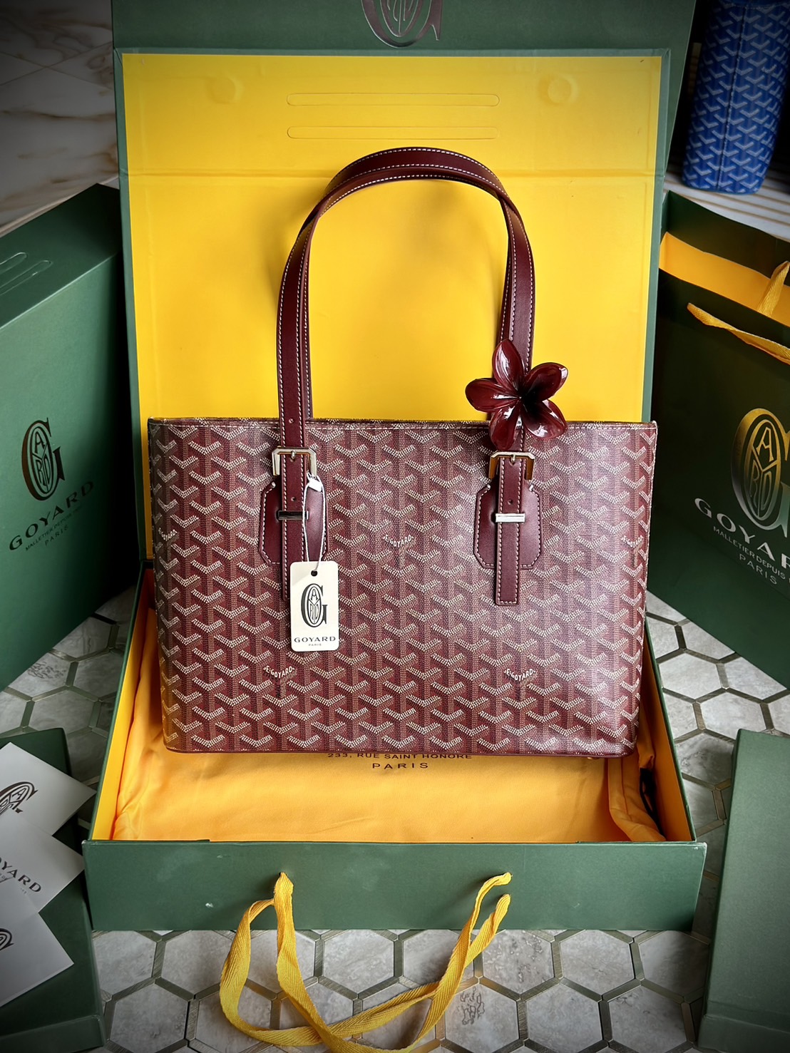 GOYARD Goyardine Sac Marie Galante MM / GOYARD Tote Bag กระเป๋าทรงโท้ทจุของได้เยอะ งานสวยเนี๊ยบ เกรดออริ สลับแท้ 1:1 ใช้ต่างประเทศได้