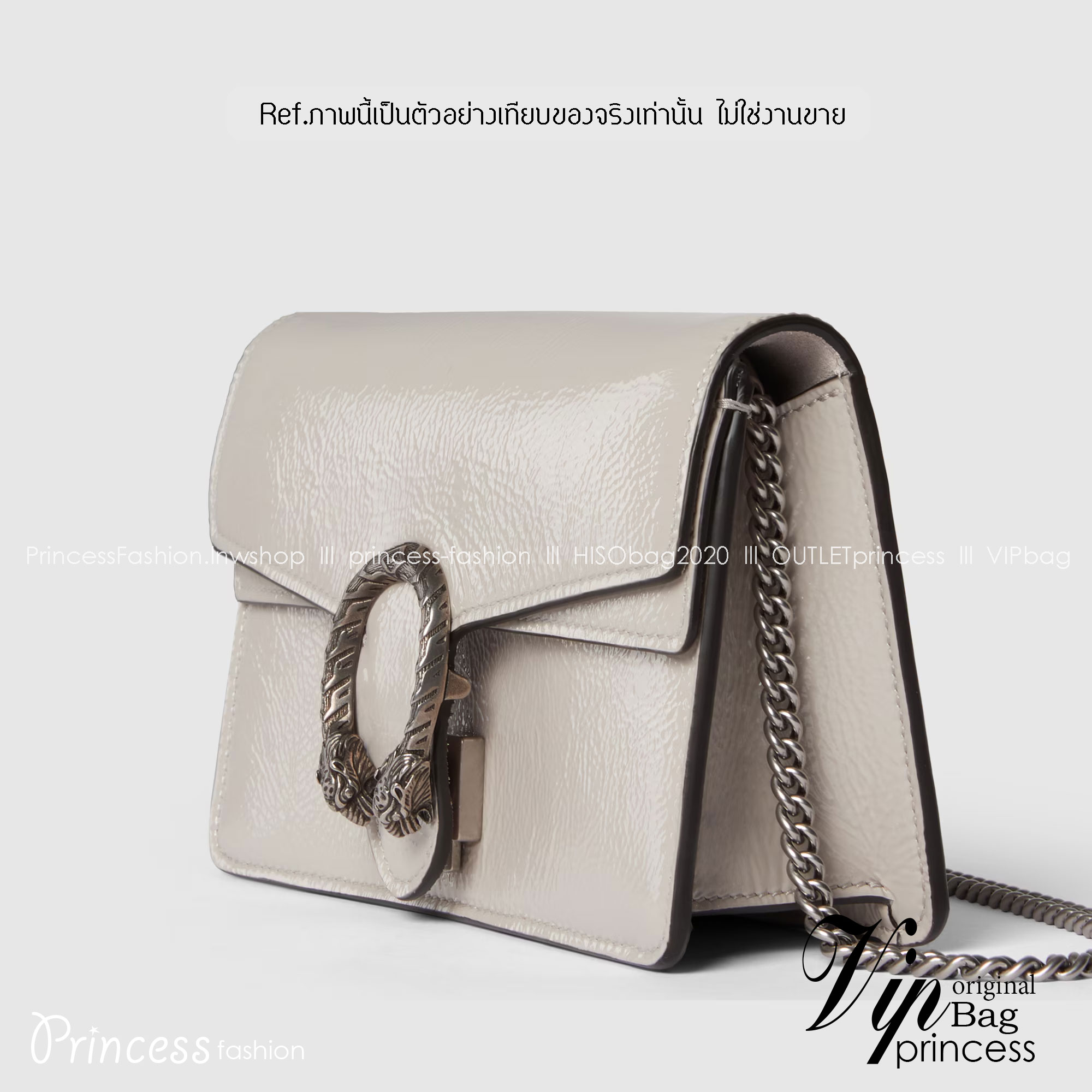GUCCI DIONYSUS SUPER MINI BAG Patent Leather กระเป๋าสะพายหนังแก้ว เกรดออริ สลับแท้ 1:1 ใช้งานต่างประเทศได้