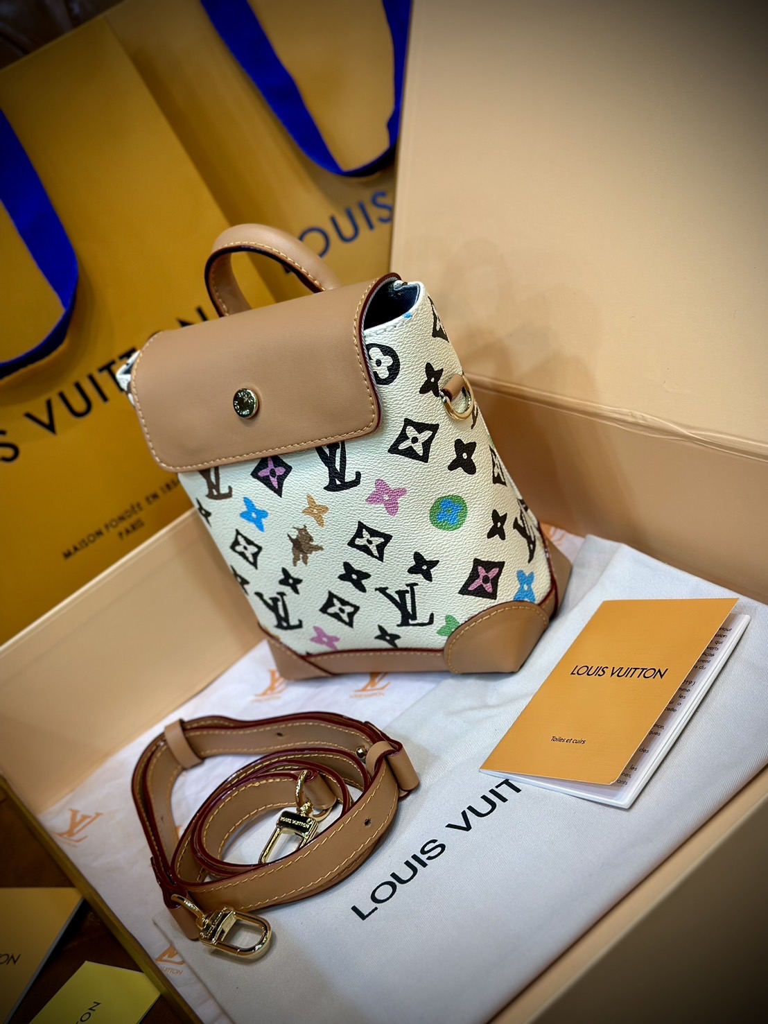 LV Nano Steamer Bag Monogram Craggy กระเป๋าสะพายดีไซส์วินเทจลายใหม่ สวยงามหรูหรา โดดเด่นสะดุดตาเป็นเอกลักษณ์ เกรดออริ