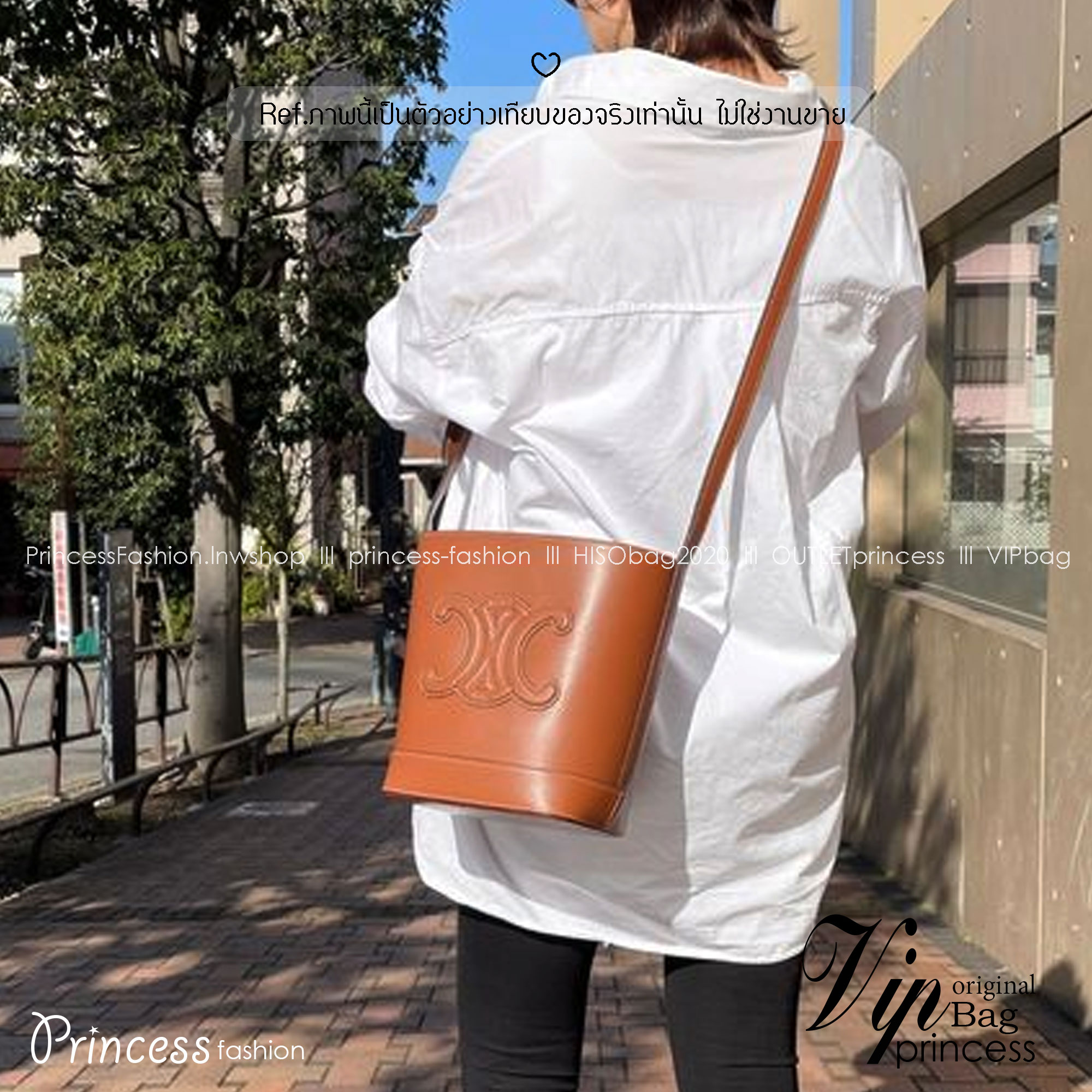 CELINE SMALL BUCKET CUIR TRIOMPHE in Smooth กระเป๋าสะพายทรงบัคเก็ต ใช้งานง่ายที่สุด สายสะพายในตัว รุ่นฮิตข้ามปี งานหนังแท้สวยเรียบหรู ผู้ดีไปอีก