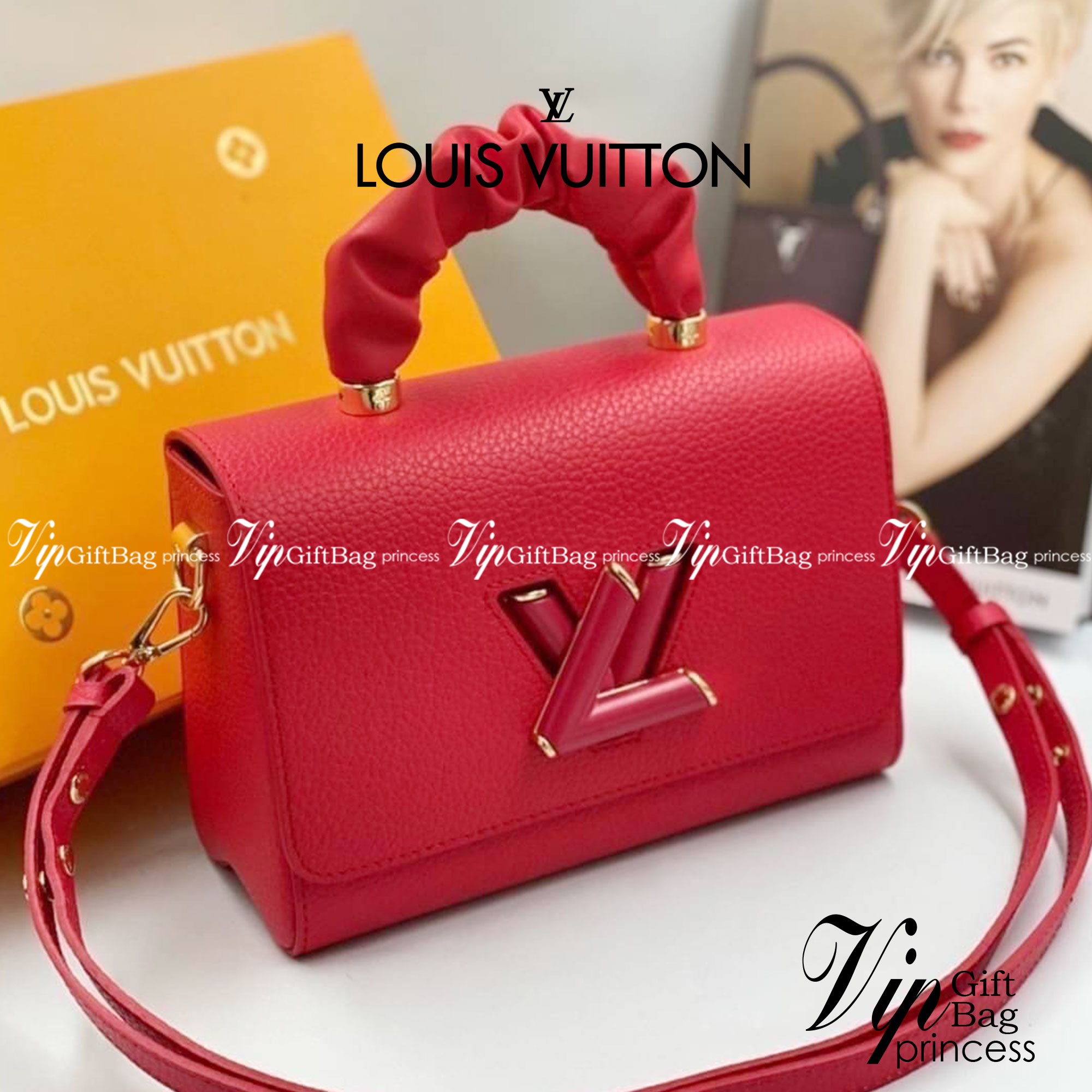 หนังแท้ LOUIS VUITTON Scrunchie Twist Bag พร้อมส่งที่ไทย เกรดออรินอลงานหนังแท้ทั้งใบ ภาพสินค้าถ่ายจากงานขายจริง ใช้งานต่างประเทศได้