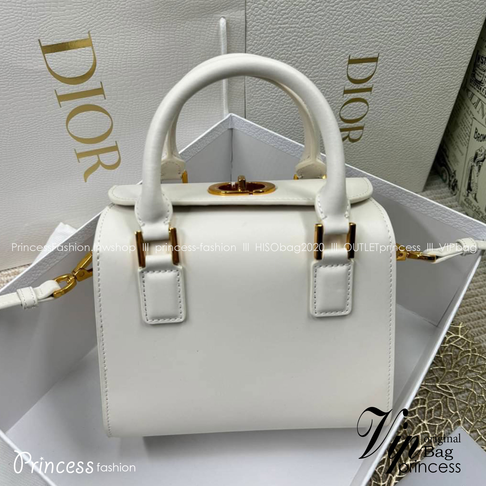 DIOR SMALL BOSTON BAG White Box Calfskin / DIOR Box Bag พร้อมส่ง กระเป๋าสะพายทรงกล่อง New for Winter 2023 คอลผู้ดี สวยหรู ตอบโจทย์และแมทช์ได้กับทุกลุคทุกสไตล์