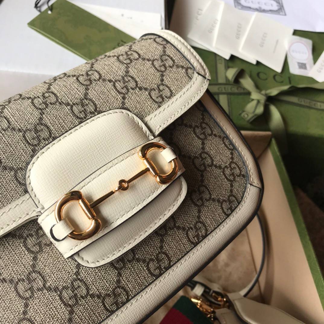 Gucci Horsebit 1955 mini bag GG Supreme in canvas พร้อมส่ง เกรดท็อปออรินอล งานเหมือนสุด หนังแท้ สวยงามตามรูป TOP ORIGINAL 1:1 เกรดเทียบแท้ ใช้สลับแท้ได้ ใช้งานต่างประเทศได้