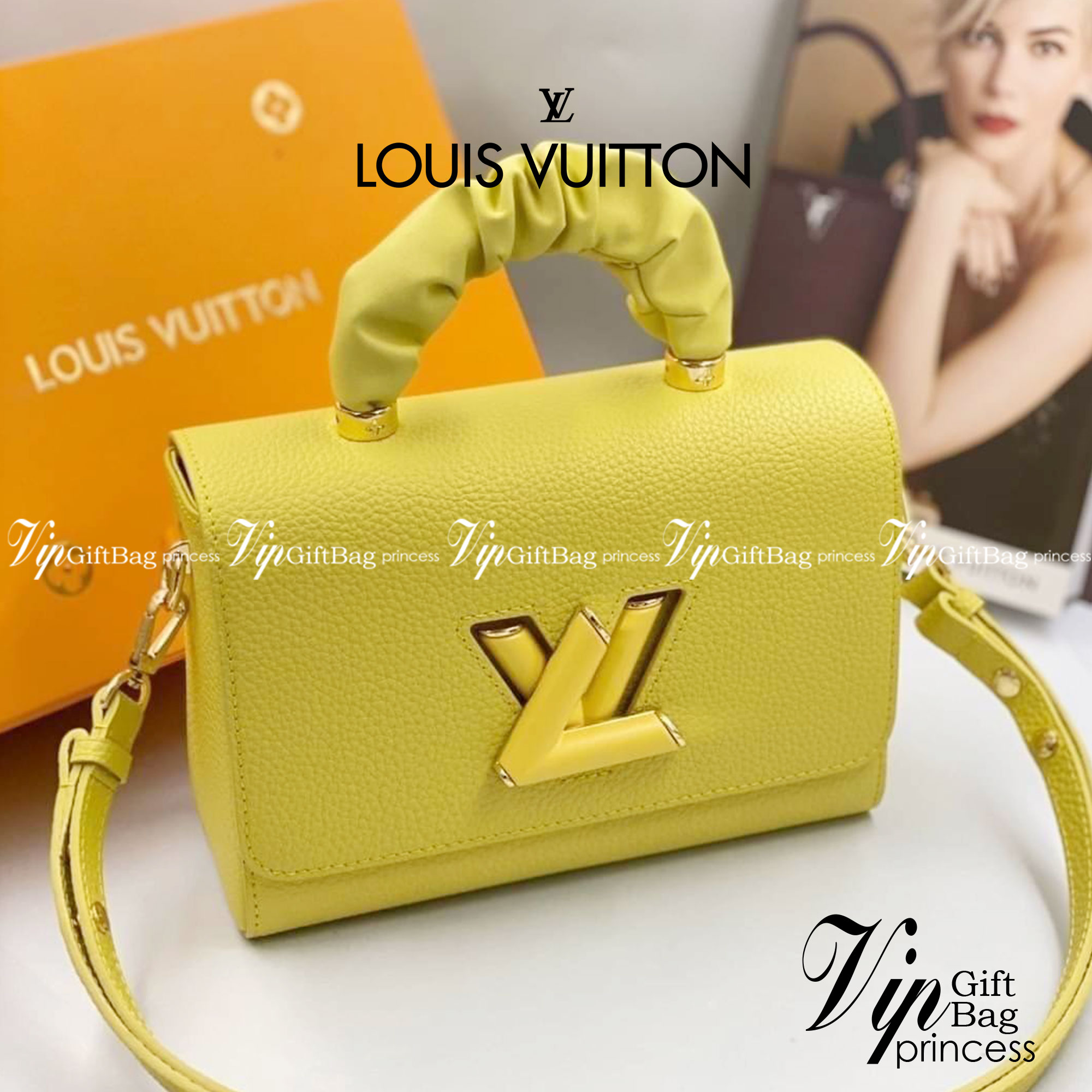 หนังแท้ LOUIS VUITTON Scrunchie Twist Bag พร้อมส่งที่ไทย เกรดออรินอลงานหนังแท้ทั้งใบ ภาพสินค้าถ่ายจากงานขายจริง ใช้งานต่างประเทศได้