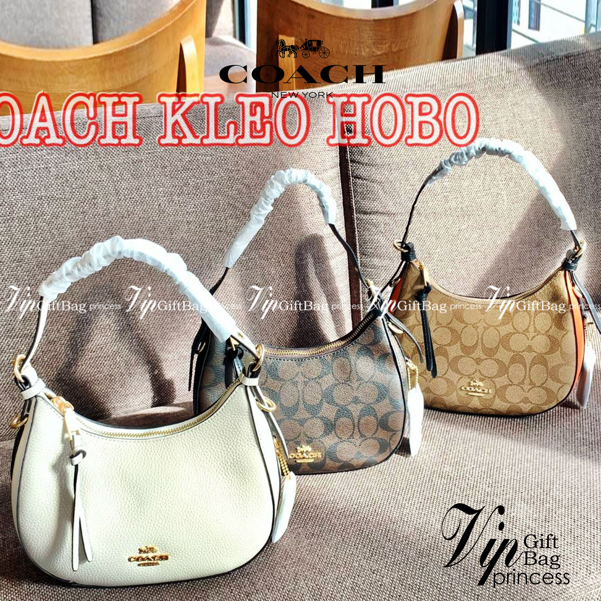 COACH KLEO HOBO BAG ((C7257//C6809//C6807)) พร้อมส่ง คุณภาพเกินเบอร์เลยจ้าา จำนวนจำกัด! กระเป๋าคล้องไหล่หรือสะพายข้างได้ Hobo รุ่นใหม่ล่าสุด ดีไซด์รูปทรงให้ดูเรียลขึ้น หนังแท้นิ่มสวย เปิดปิดกระเป๋าแบบซิปมีหนังห้อยลงมา ภายในกระเป๋าสามารถใส่กระเป๋าเงินใบยาว
