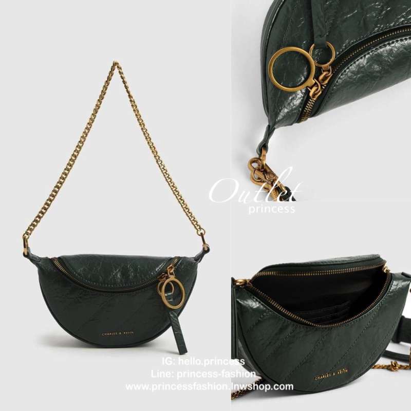CHARLES & KEITH WRINKLED EFFECT RING ZIP TASSEL CROSSBODY BAG กระเป๋าสะพาย/คาดเอว/คาดอกรุ่นใหม่ล่าสุด เปิด-ปิดด้วยซิป ภายในโล่งกว้างมีช่องเล็กใส่บัตร จุของได้เยอะ ดีไซต์เก๋ไม่ซ้ำใคร มาพร้อมสายสะพาย 2 สายให้เลือกสะพายได้หลากหลายแบบไม่มีเบื่อแน่นอนจ้า