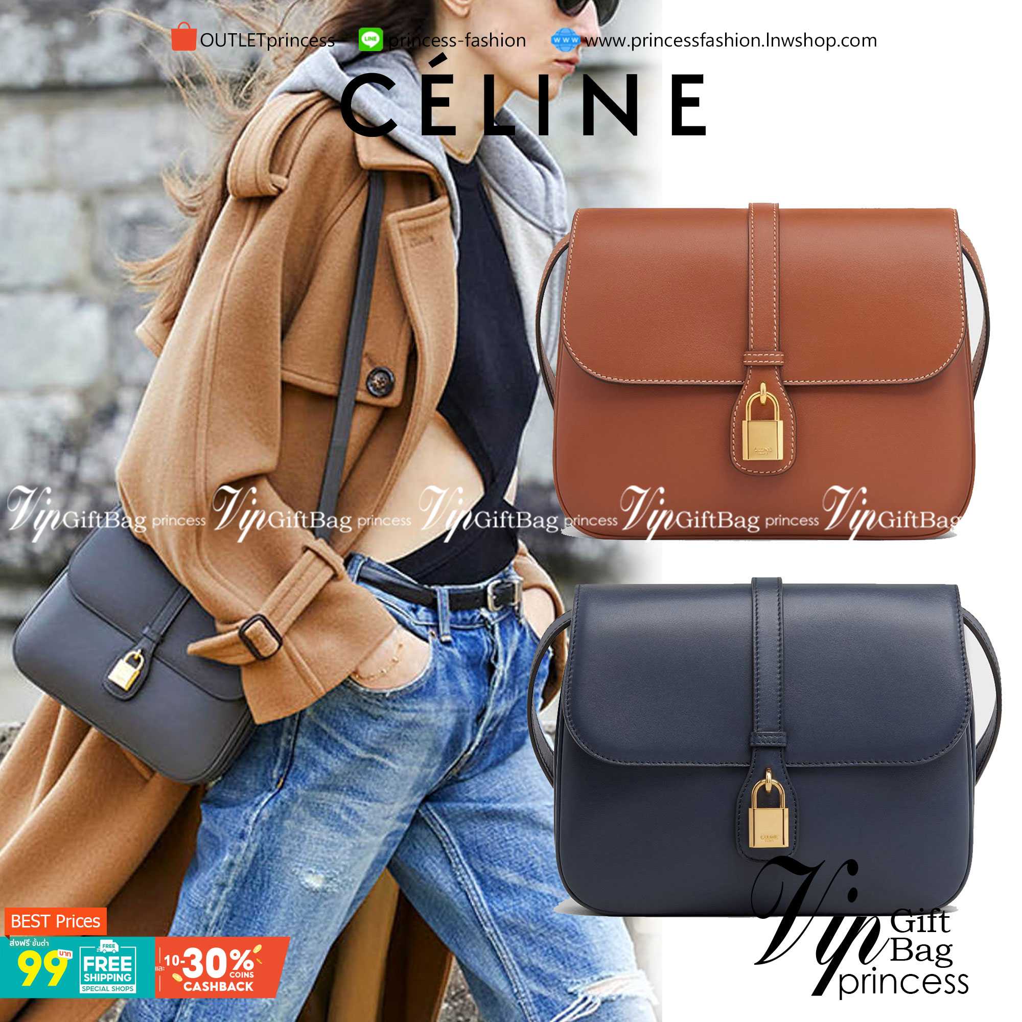 Celine Medium Tabou In Smooth Calfskin พร้อมส่งรุ่นใหม่แล้วค่า กับ CELINE SHOULDER BAG หนังเรียบสวยหรู ปรับดับพวงกุญแจสีทองด้านหน้า ด้านในเปิดด้วยด้วยกระดุม แบ่งช่องใส่ของออกเป็นสัดส่วน พร