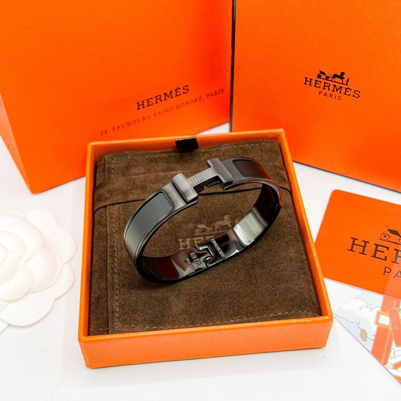 HERMES Clic HH So Black bracelet ออริจินอล พร้อมส่งที่ไทย เกรดใช้งานสลับของแท้ ใช้งานต่างประเทศได้