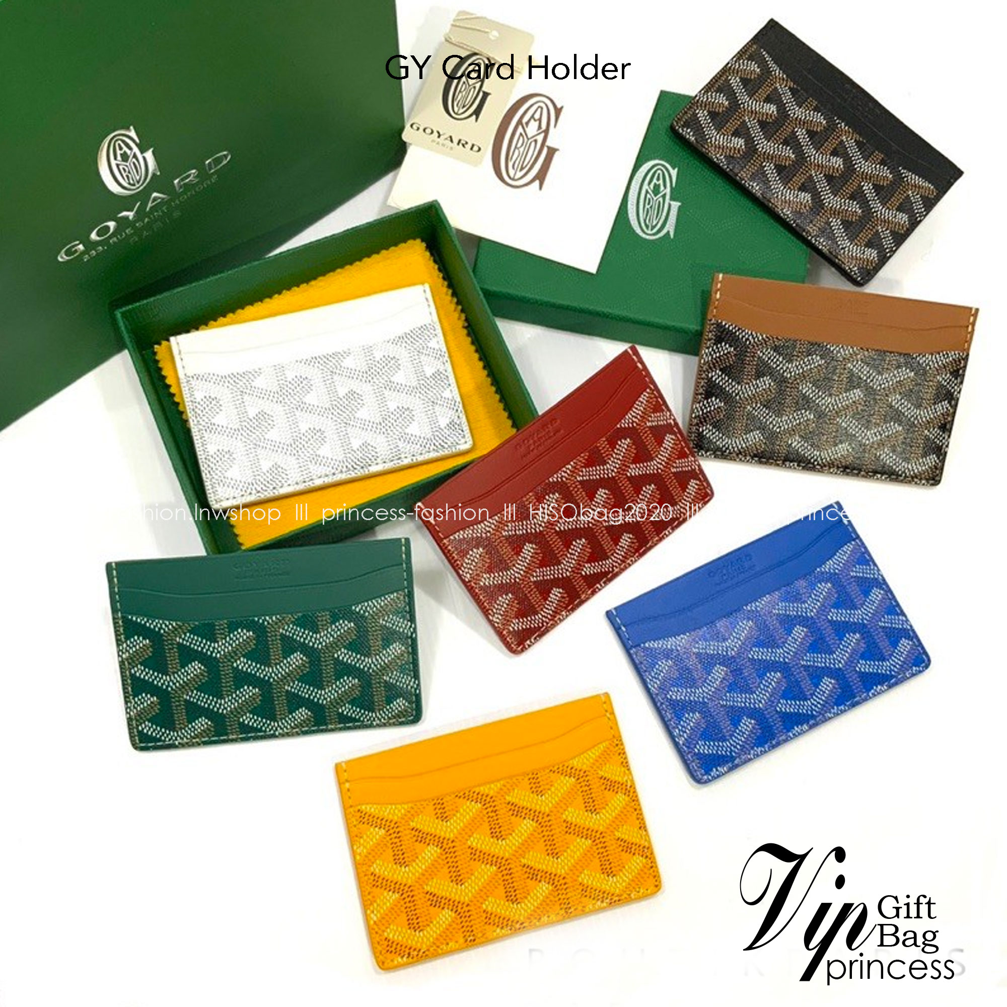 GOYARD Card Holder กระเป๋าใส่การ์ดรุ่นแบน ใช้ง่าย ใส่บัตรได้เยอะ (ใส่ซ้อนกันเลยจ้า) ด้านบนใส่แบงค์พับครึ่งได้นะคะ ดีมาก ผู้ชายก็ชอบ ผู้หญิงก็ชอบ