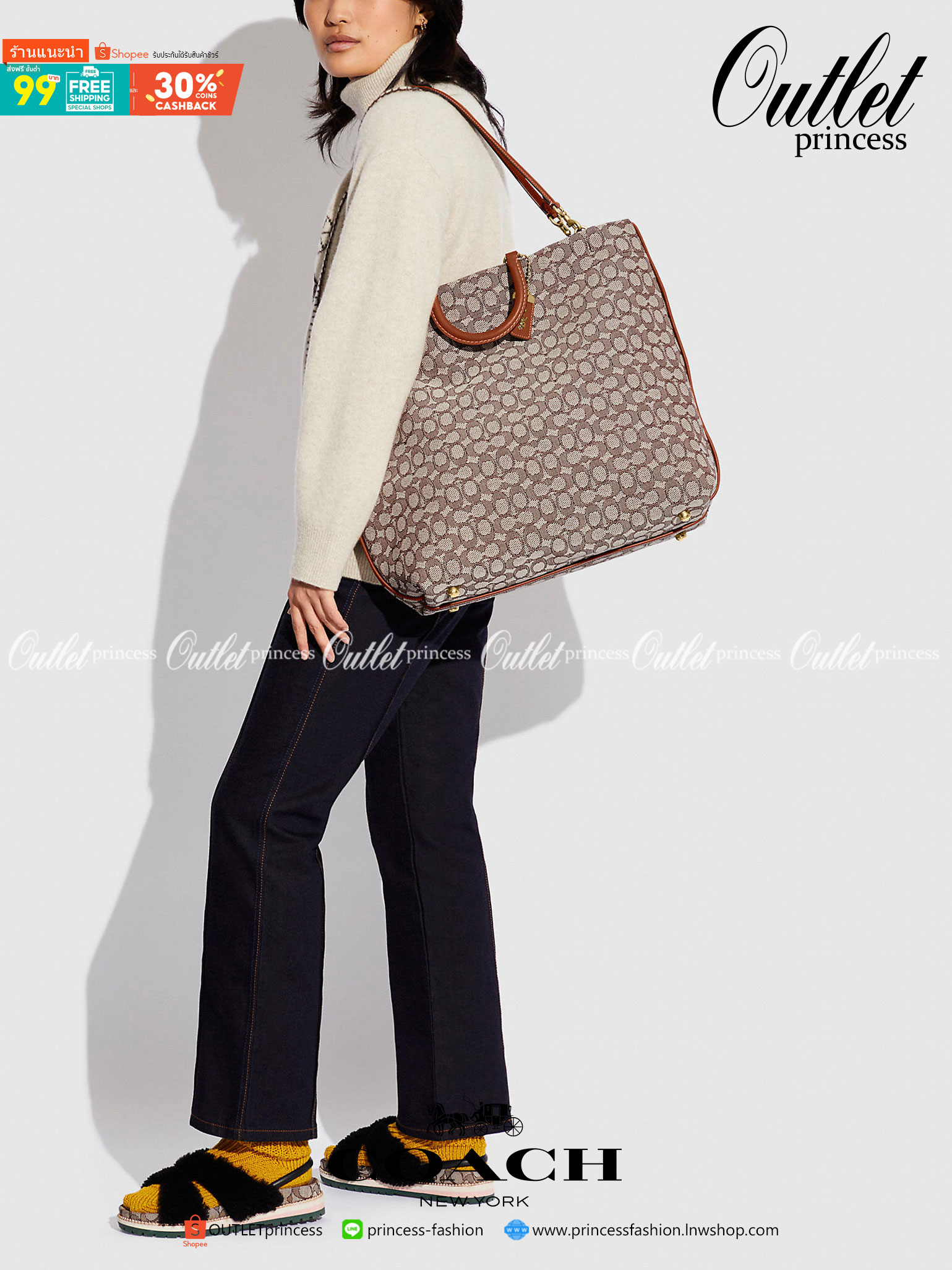 คอลเลคชั่นนี้ เด็ดมากๆ🌺😎//>>COACH ROGUE TOTE IN SIGNATURE TEXTILE JACQUARD(COACH C6161)🍁กระเป๋าทรงTOTE ใบใหญ่ จุของได้สะใจสุดๆ จะถือ หรือสะพายได้ตามดีไซน์การใช้งาน มีสายสะพายยาวให้ 2 เส้น แบบสะพายคู่//วัสดุ JACQUARD ตัดขอบหน้
