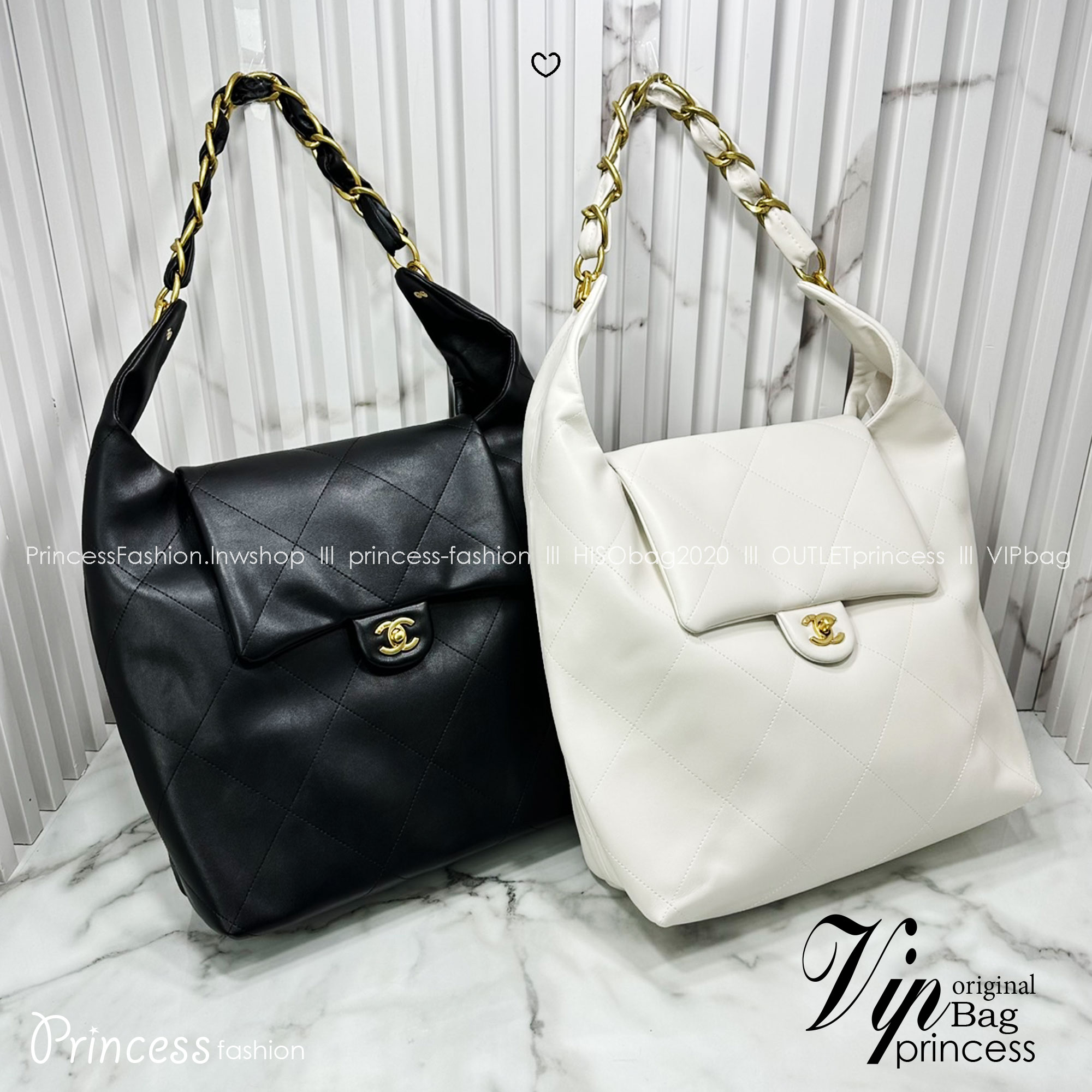 ORI หนังแท้ | CHANEL Large Hobo Bag กระเป๋าสะพายทรงโฮโบใบใหญ่ ภายในโล่งกว้างจุของได้เยอะ มาพร้อมใบเล็กสะดวกใช้งาน รุ่นใหม่สําหรับ Fall 2025