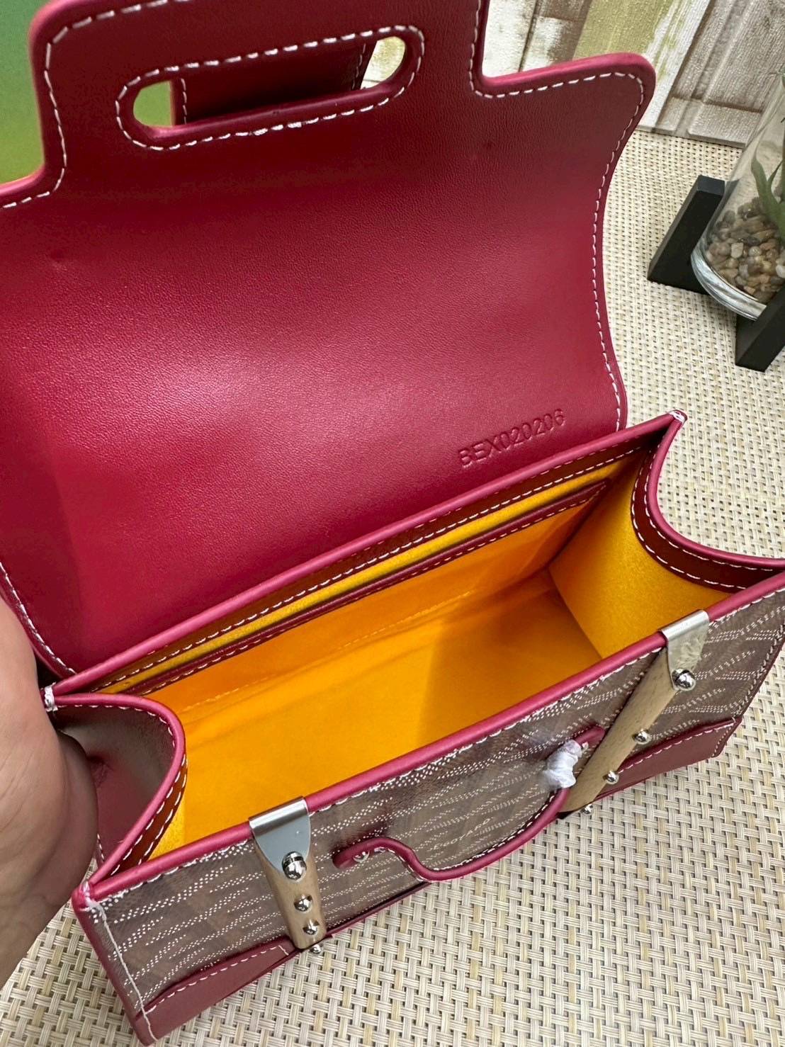 10 สี ORI หนังแท้ | GOYARD Saïgon Souple Mini Bag 20cm กระเป๋าถือ/สะพายดีไซน์หูจับไม้เป็นเอกลักษณ์ที่สวยหรูหราสง่างาม