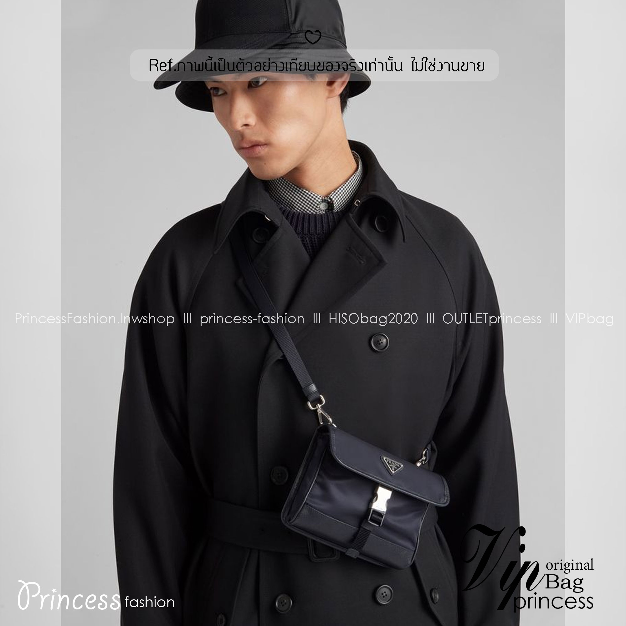 Prada Re-Nylon and Saffiano leather smartphone case กระเป๋าสะพายทรงเคสสมาร์ทโฟน รุ่นยอดนิยมใช้ได้ทั้งชายหญิง คล้องคอได้ สะพายข้าง/ไหล่ สายสะพายถอดได้/สายปรับระดับได้