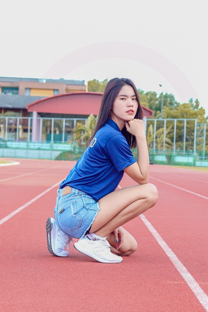 เสื้อกีฬาชาย เสื้อกีฬาคอปก THAILAND สีกรมท่า(ผ้ามัน)