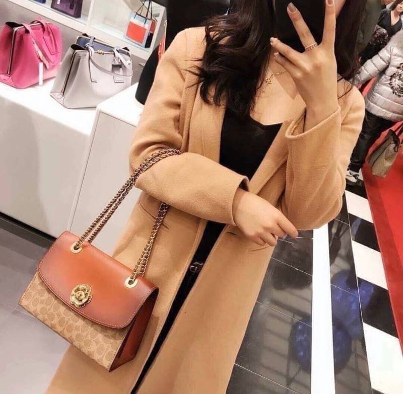 Coach Parker In Signature Canvas With Tea Rose