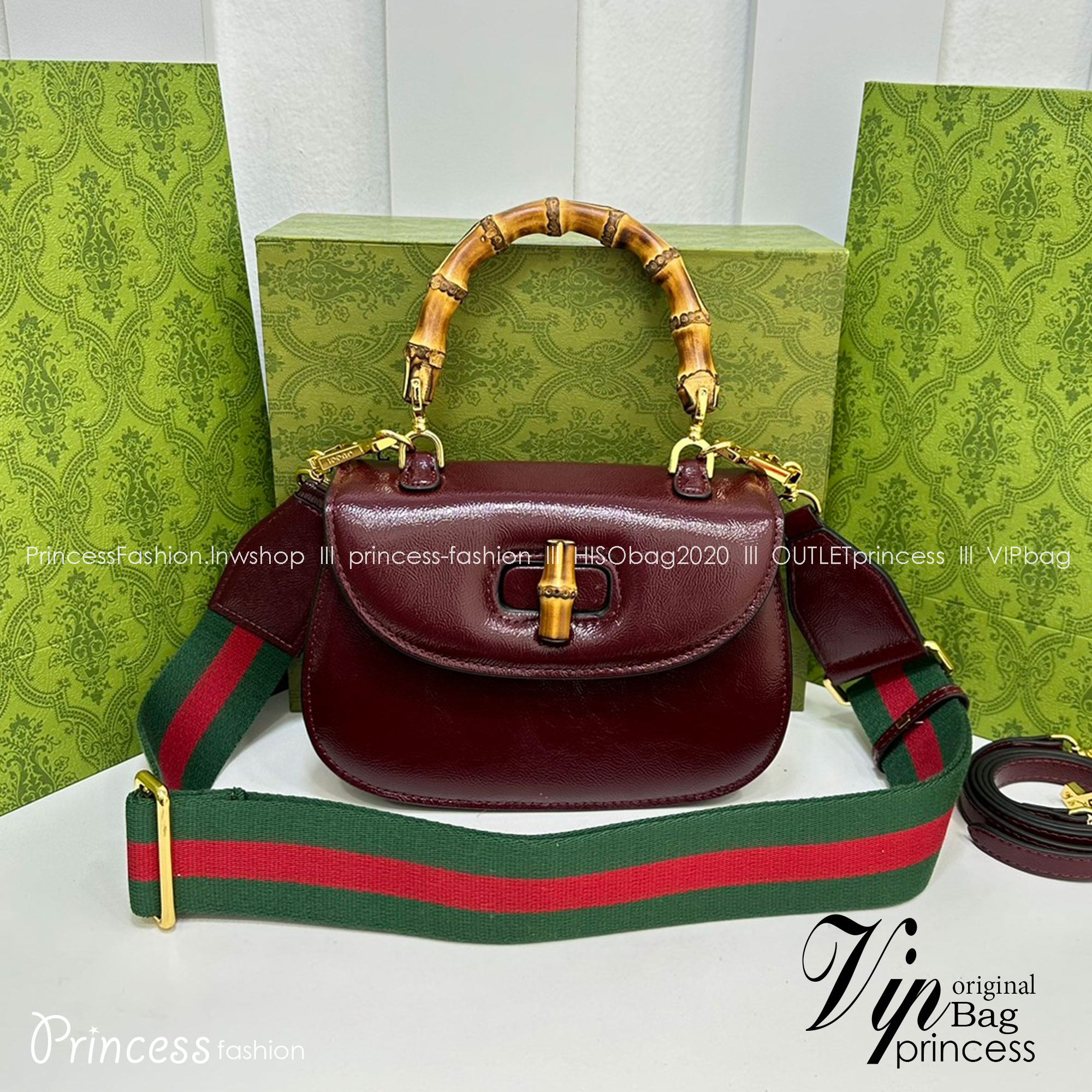 GUCCI BAMBOO 1947 TOP HANDLE BAG กระเป๋าถือ/สะพาย มือจับลายไม้ไผ่หรูหรา เกรดออริ สลับแท้ 1:1 ใช้งานต่างประเทศได้