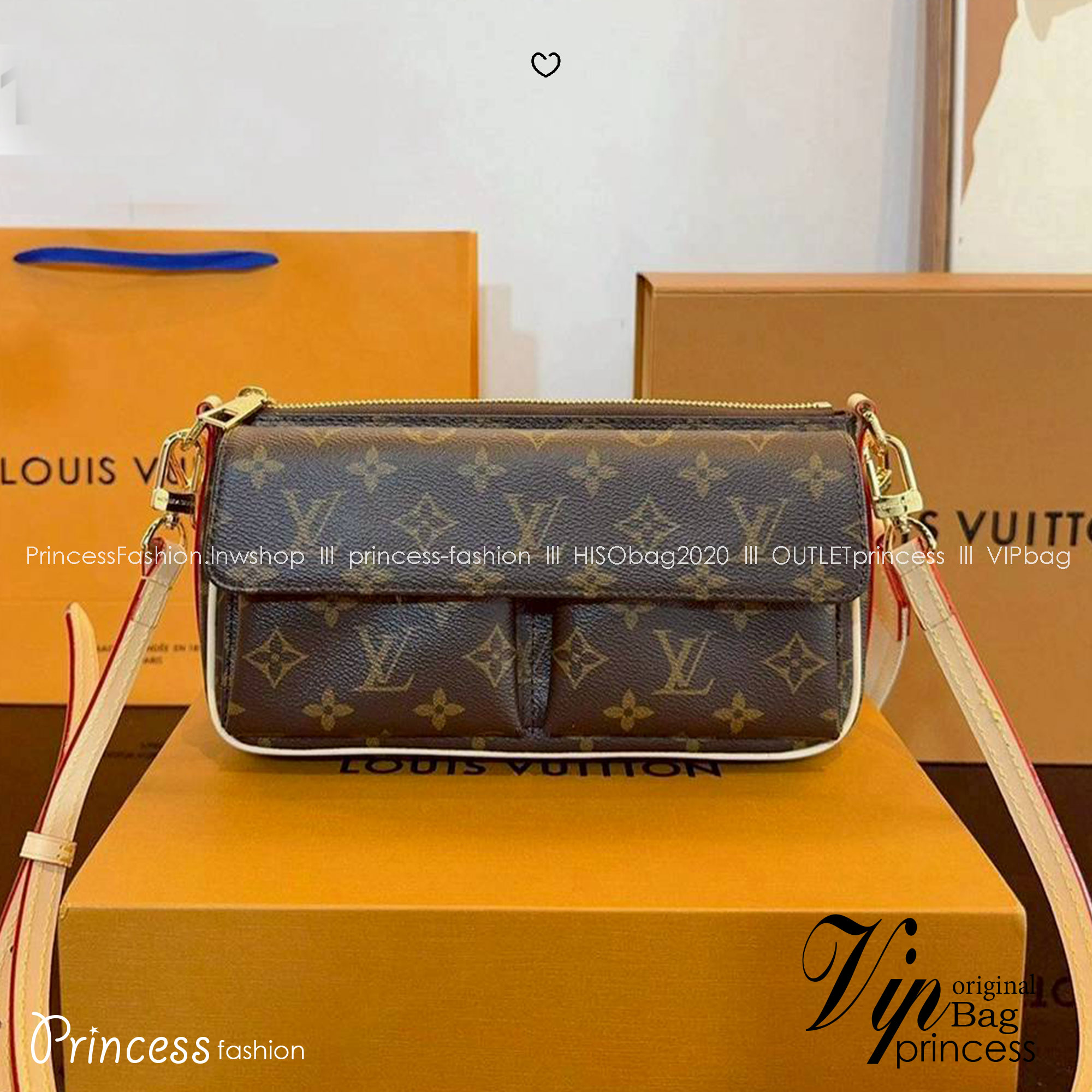 LV Vivacité bag Monogram Canvas กระเป๋าสะพายมัลติ/กระเป๋าถือรุ่น รุ่นมัลติขนาดกำลังสวย ใช้งานได้อย่างคล่องตัว สวยหรู สะดวกใช้มากๆตรงด้านหน้า ดีไซน์แบ่งเป็นกระเป๋าเล็กไว้ให้เก็บของจุกจิก สวยหรูดูแพง