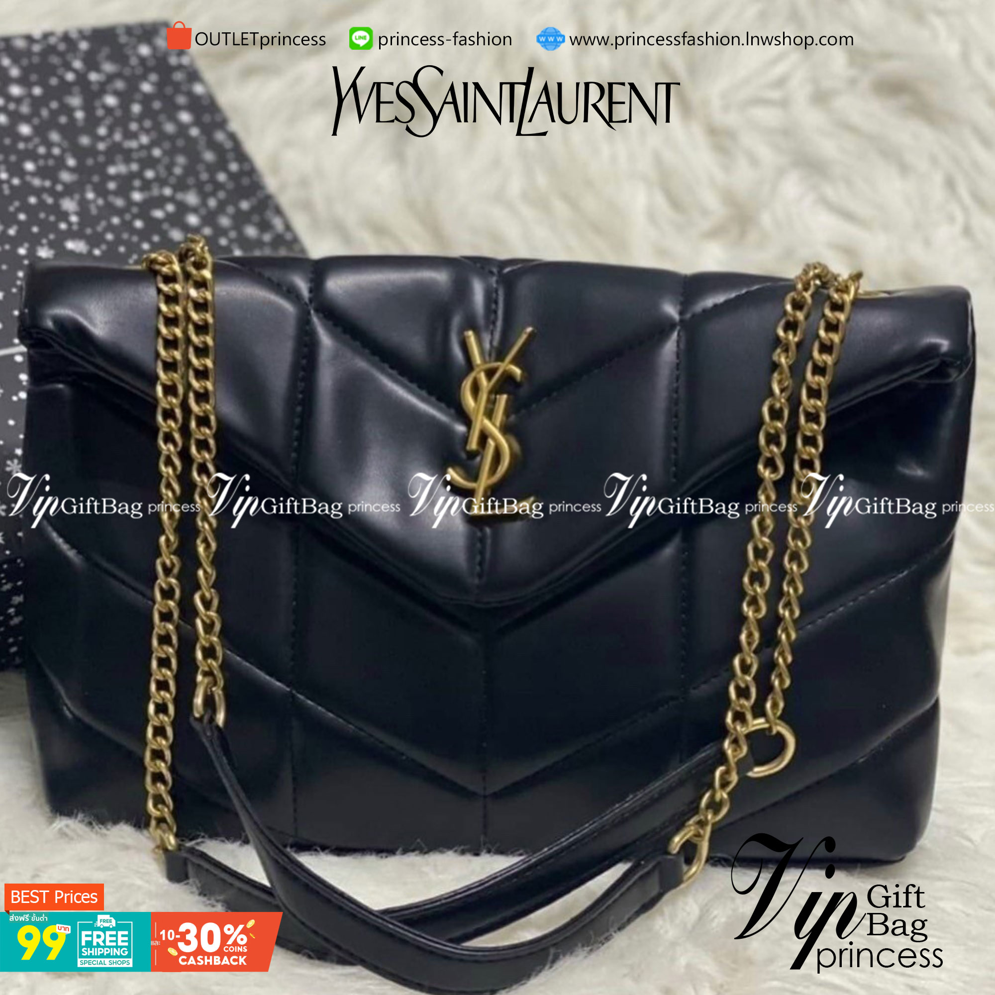 VIP 】YSL Saint Laurent Loulou Puffer quilted leather shoulder bag มามุงค่าา ใครเล็งใบนี้มาแล้วน้า งานหนังสวยเงางามสมการรอคอย มาแบบครบเซ็ทพร้อมถุงผ้าและกล่อง นอกจากจะซื้อมาใช้เองแล้ว ก็เหมาะซื้อเป็นของขวัญให้คนรู้จักเช่นกันนะคะ