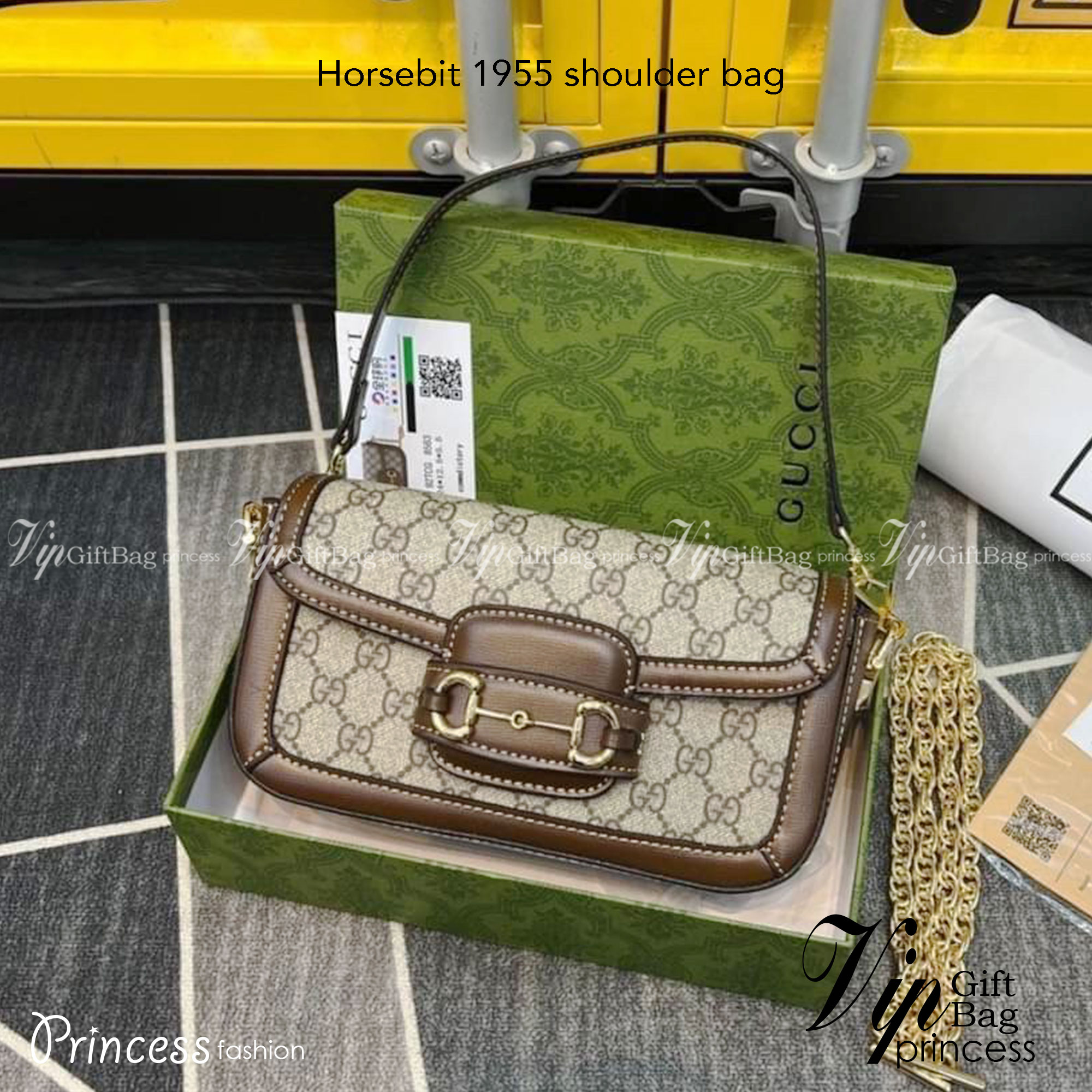 GUCCI Horsebit 1955 shoulder bag ภาพถ่ายจากงานขายจริง ใช้งานต่างประเทศได้