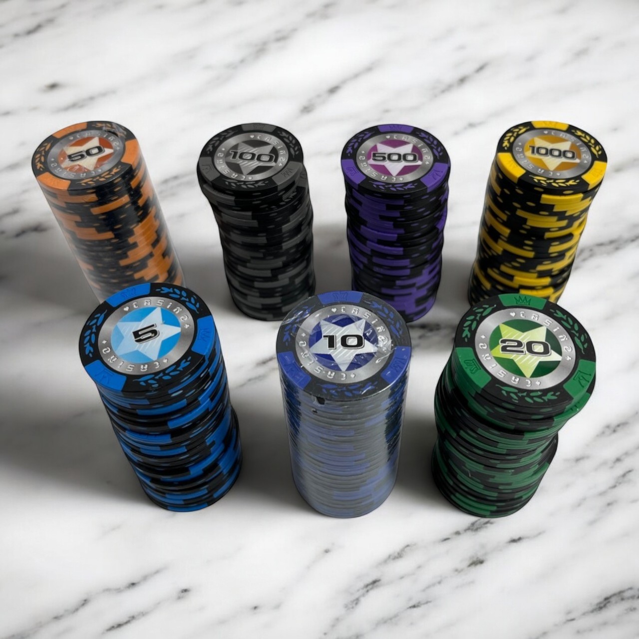 ชิปโป๊กเกอร์เกรดพรีเมี่ยมCASINO แบบแยกเหรียญ น้ำหนัก14g.(Chip poker)