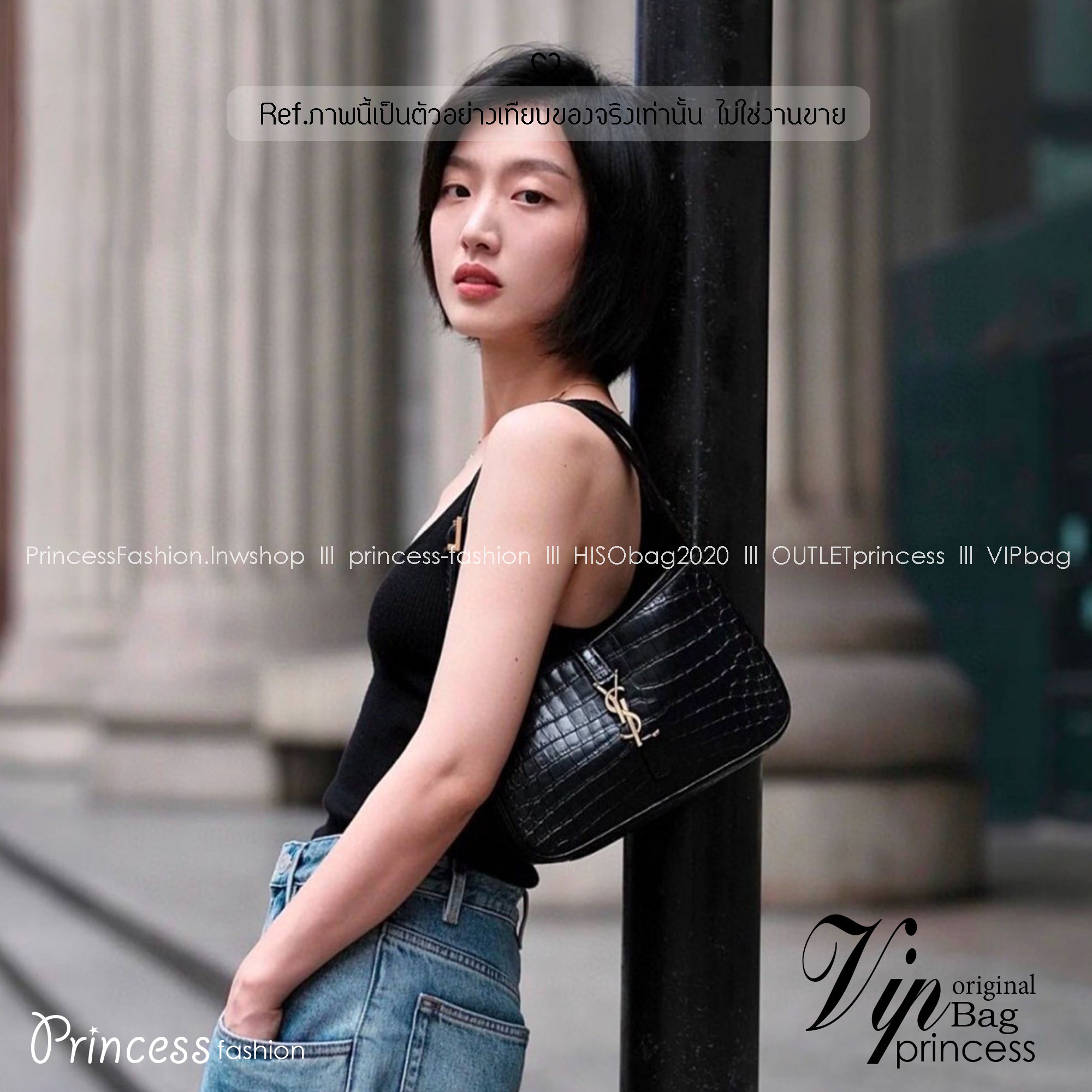 YSL le 5 à 7 in crocodile-embossed shiny leather / YSL croc hobo bag กระเป๋าสะพายไหล่ดีเทลหรู ฮอตไม่หยุด ฉ่ำสุดกับกระเป๋าสะพายไหล่ตัวแม่ คลาสสิค ดีเทลหรู สวยครบทุกมุมตอบโจทย์ทุกไลฟ์สไตล์ ใช้งานได้ง่ายและสะดวก *วัสดุหนังลายจระเข้ น้ำหนักเบา