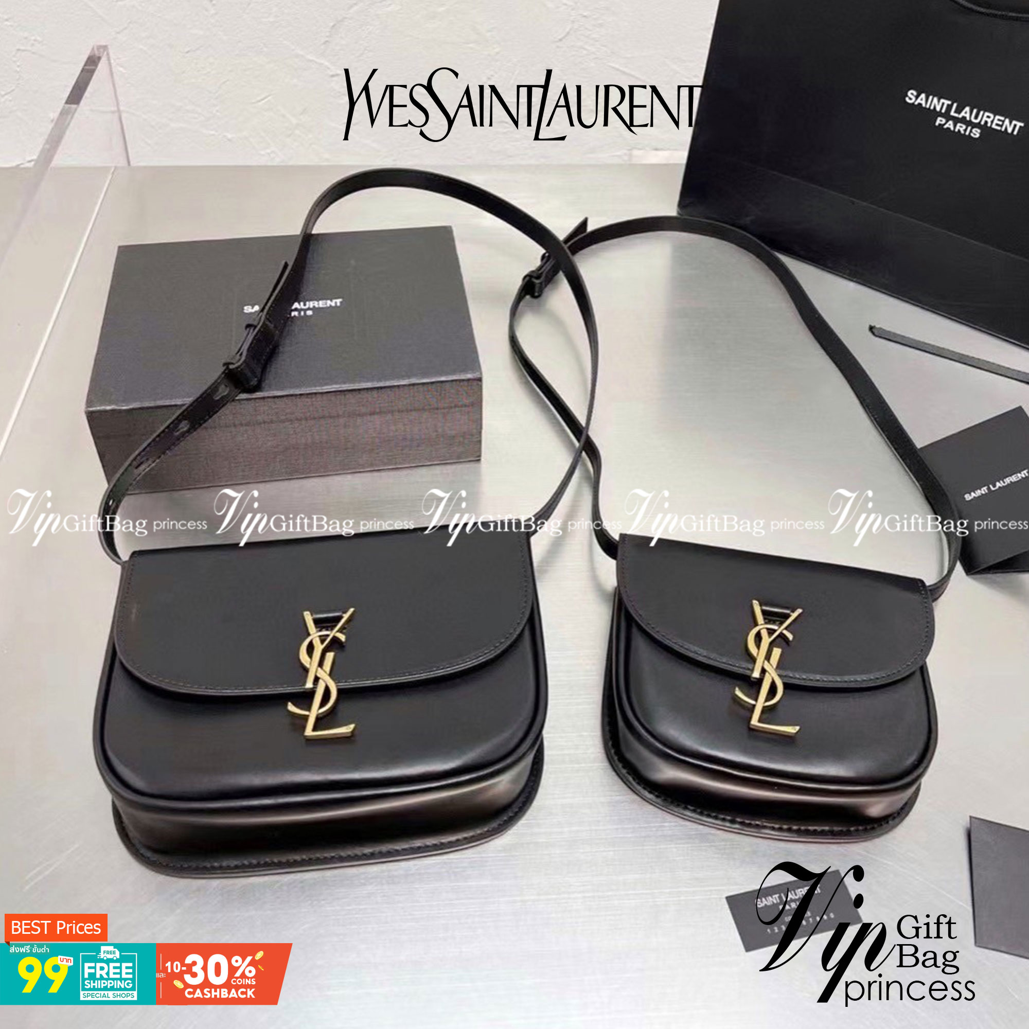 VIP 】หนังแท้ YSL SAINT LAURENT BORSA SATCHEL KAIA PICCOLA IN MORBIDA PELLE พร้อมส่งที่ไทย กระเป๋าสะพายหนังสวยหรูอยู่ทรงเปิดปิดด้วยฝาปิดโลโก้แบรนด์อะไหล่ทองวินเทจ ภายในโล่งมีช่องหลัก และช่องใส่บัตรสามารถใส่มือถือของใช้จุกจิกได้เยอะ สายสะพายหนังยาวปรับระดับ