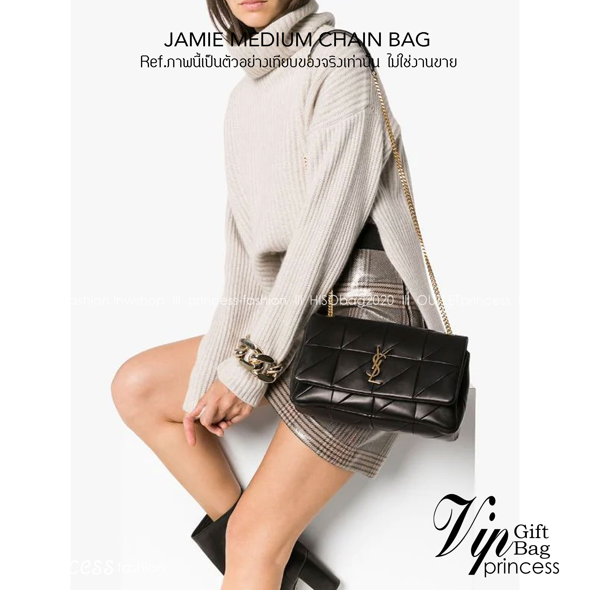 YSL JAMIE MEDIUM CHAIN BAG กระเป๋าสะพาย งานหนังสวยสมการรอคอยใครเล็งใบนี้มาแล้วน้า มาพร้อมสายโซ่สีทองเพิ่มความหรูขับผิว