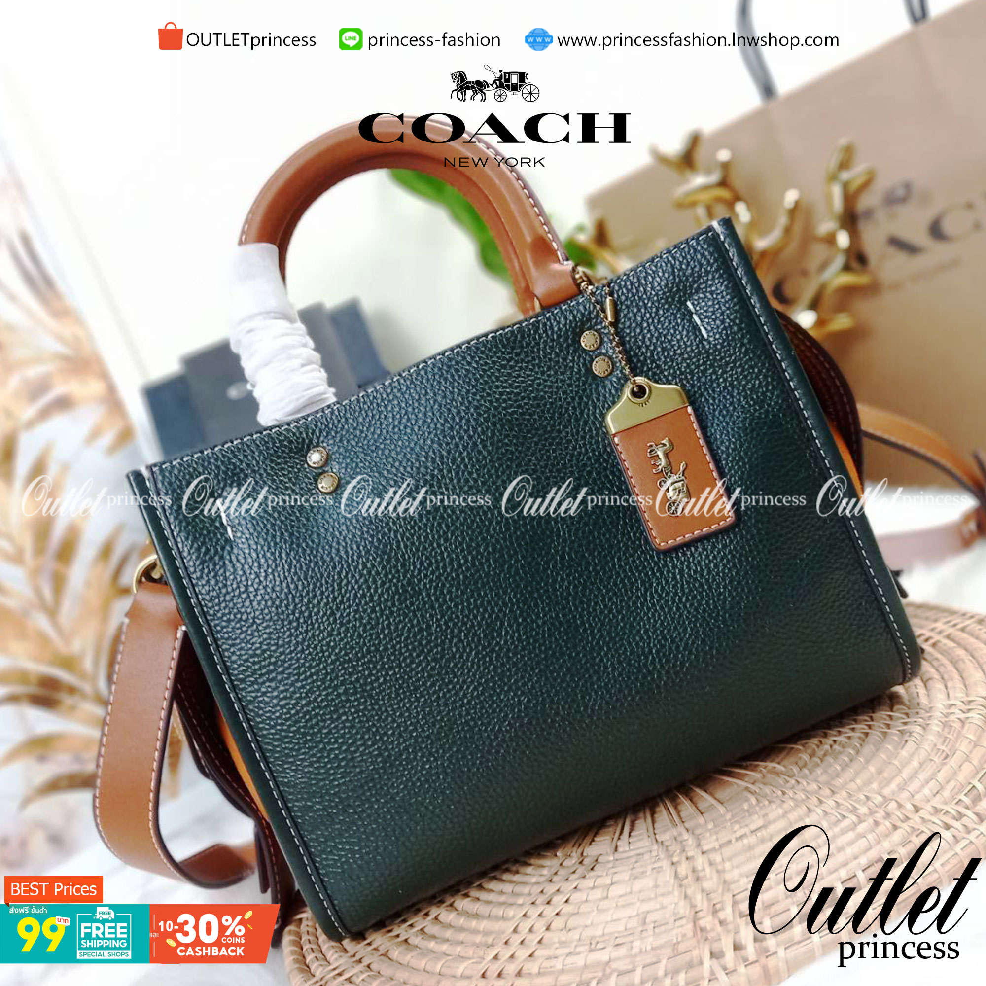 OUTLET 】COACH ROGUE 25 IN COLORBLOCK (C5575) ที่สุดแห่งความหรูหรา สุดคลาสสิค 🌺กระเป๋าหนังแท้คุณภาพเยี่ยม สัมผัสนิ่มละมุนจนต้องหลงรัก ด้านข้างเพิ่มความสวยเก๋ด้วยหนังกลับ อยู่ทรงสุดสวย น่าใช้ น่ามอง จนใครๆต้องเหลียวหลังตาม//ด้านในมี 2 ช่องกว้าง กับอ