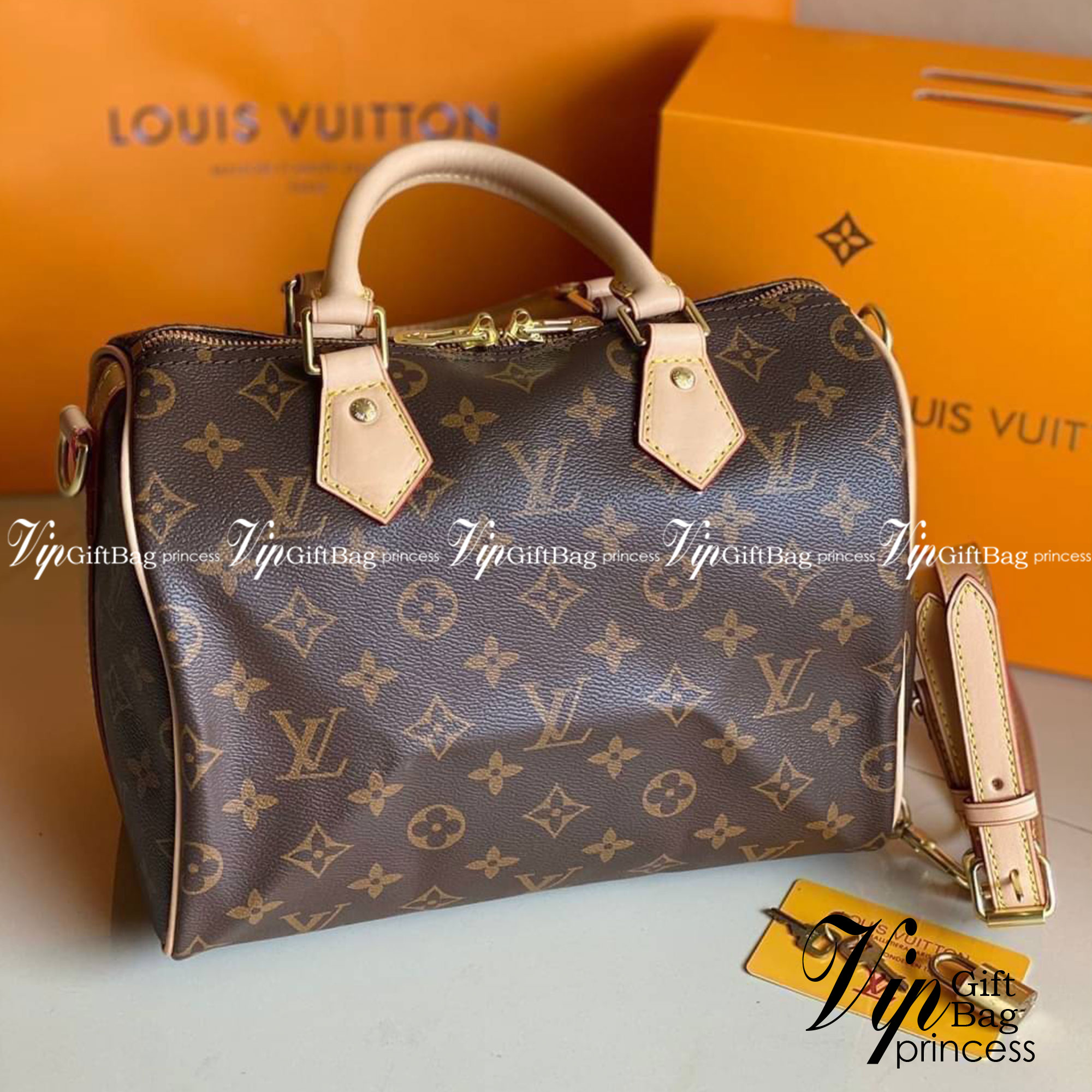 LV Speedy 25 Damier Monogram เกรดออริจินอล พร้อมส่งที่ไทย ภาพสินค้าถ่ายจากงานขายจริง ใช้งานต่างประเทศได้