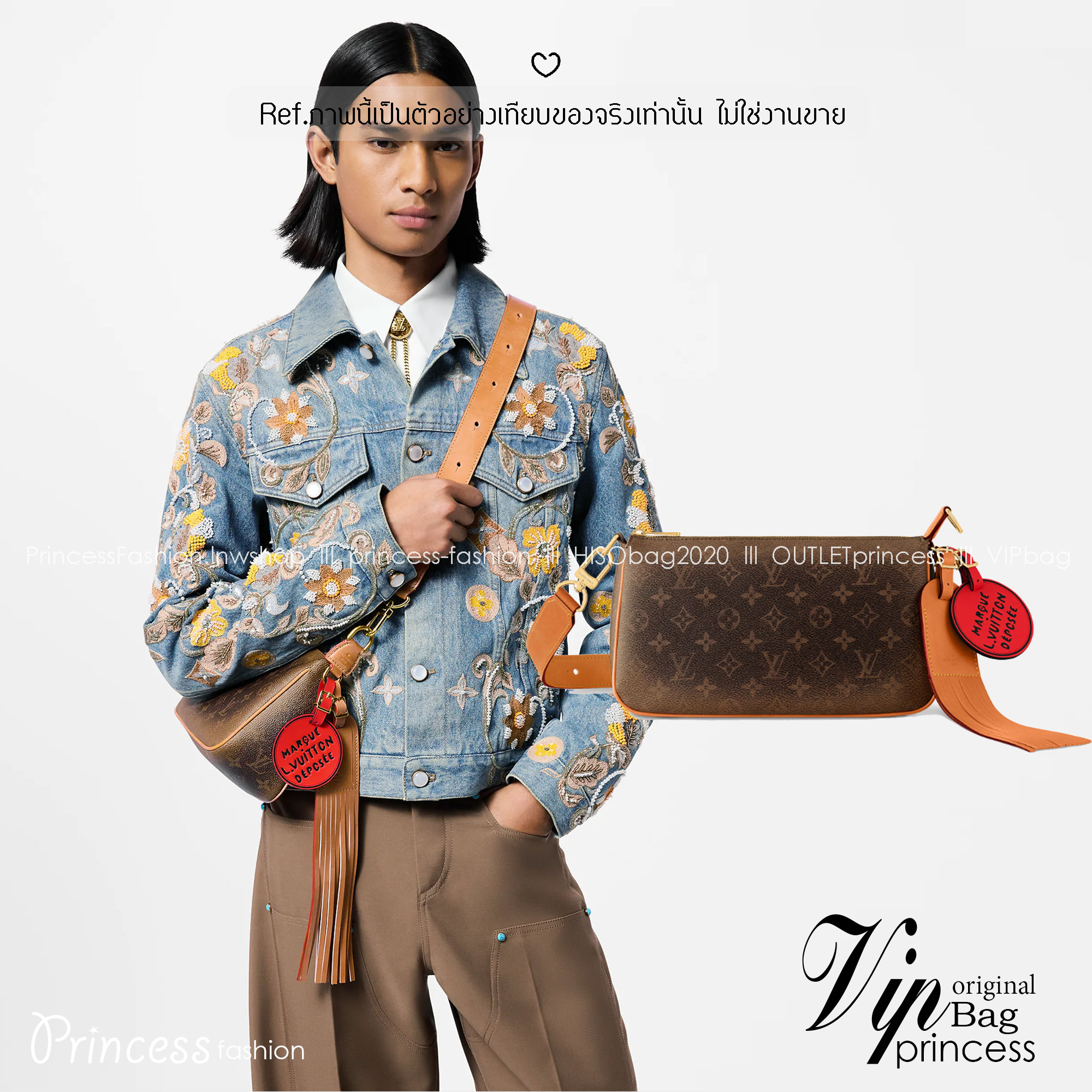 LV Pochette Accessoire XL Bag Monogram Canvas Aged leather trim กระเป๋าสะพายทรงพอชรุ่นใหม่ แคนวาสแต่งเก่า คลาสสิกและเท่มากๆ