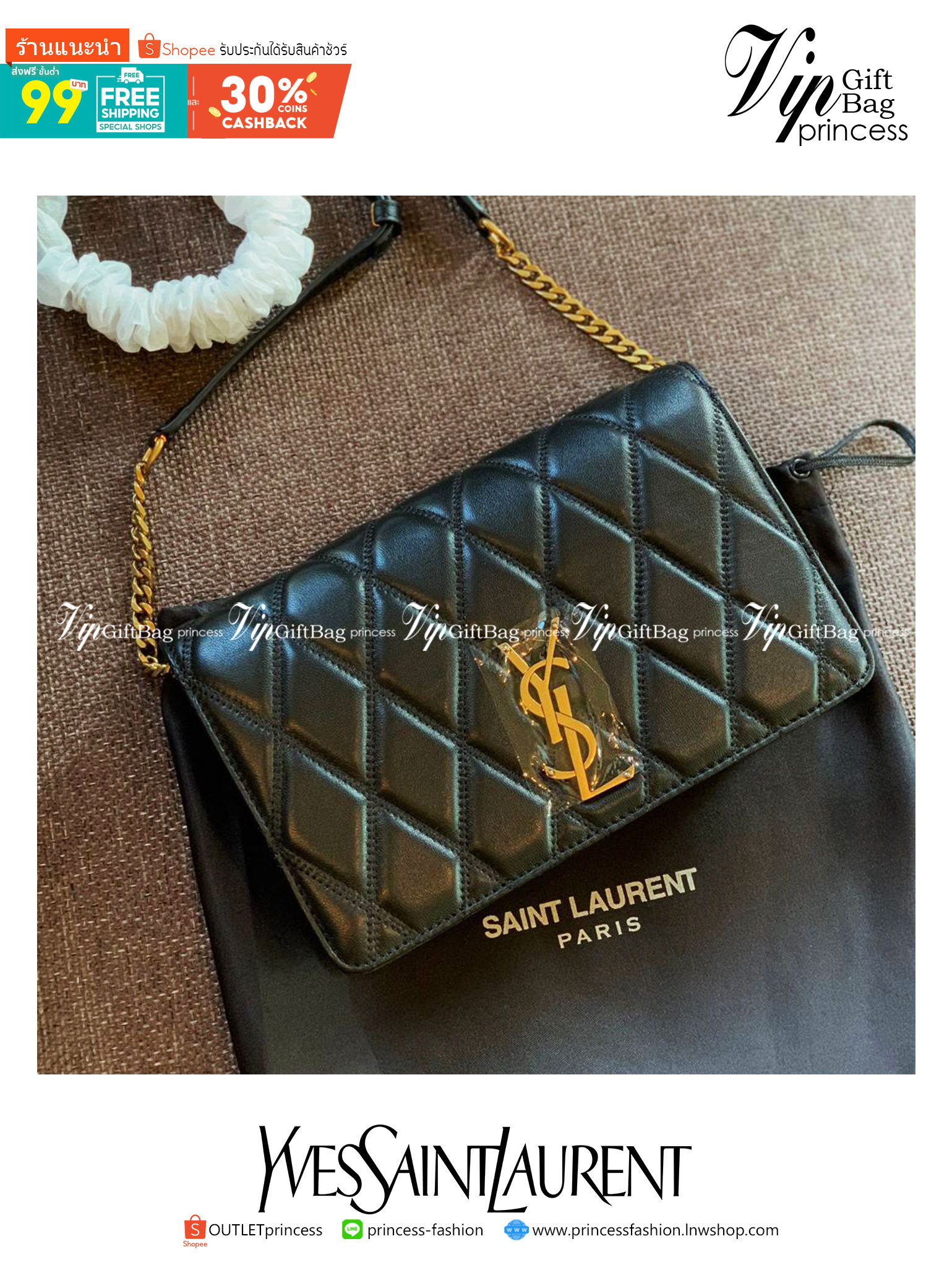 Yves Saint Laurent Shoulder Bag//Clutch Bag พร้อมส่งที่ไทย ทันใช้สงกรานต์นี้กันค่าา! กระเป๋าสะพายข้าง หรือสามารถทบสายเป็นสายคู่เป็นแบบคล้องไหล่ได้และสามารถถอดสายออกถือแบบคลัทออกงานก็ยิ่งสวยโดดเด่นมากๆเลยค่ะ หนังแท้อย่างดี หนังนิ่มน่าใช้ หลงไหลน้องแน่นอนค่