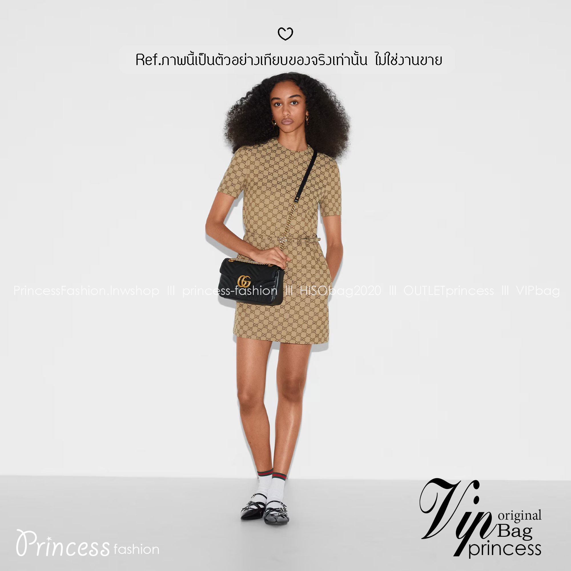 GUCCI GG Marmont shoulder bag กระเป๋าสะพายข้างรุ่นคลาสสิค สะพายขับผิว ดูแพง อัพลุคได้สบายๆ เปิด-ปิดด้วยตัวกดล็อคแน่นหนา ด้านหลังดีไซน์รูปหัวใจ