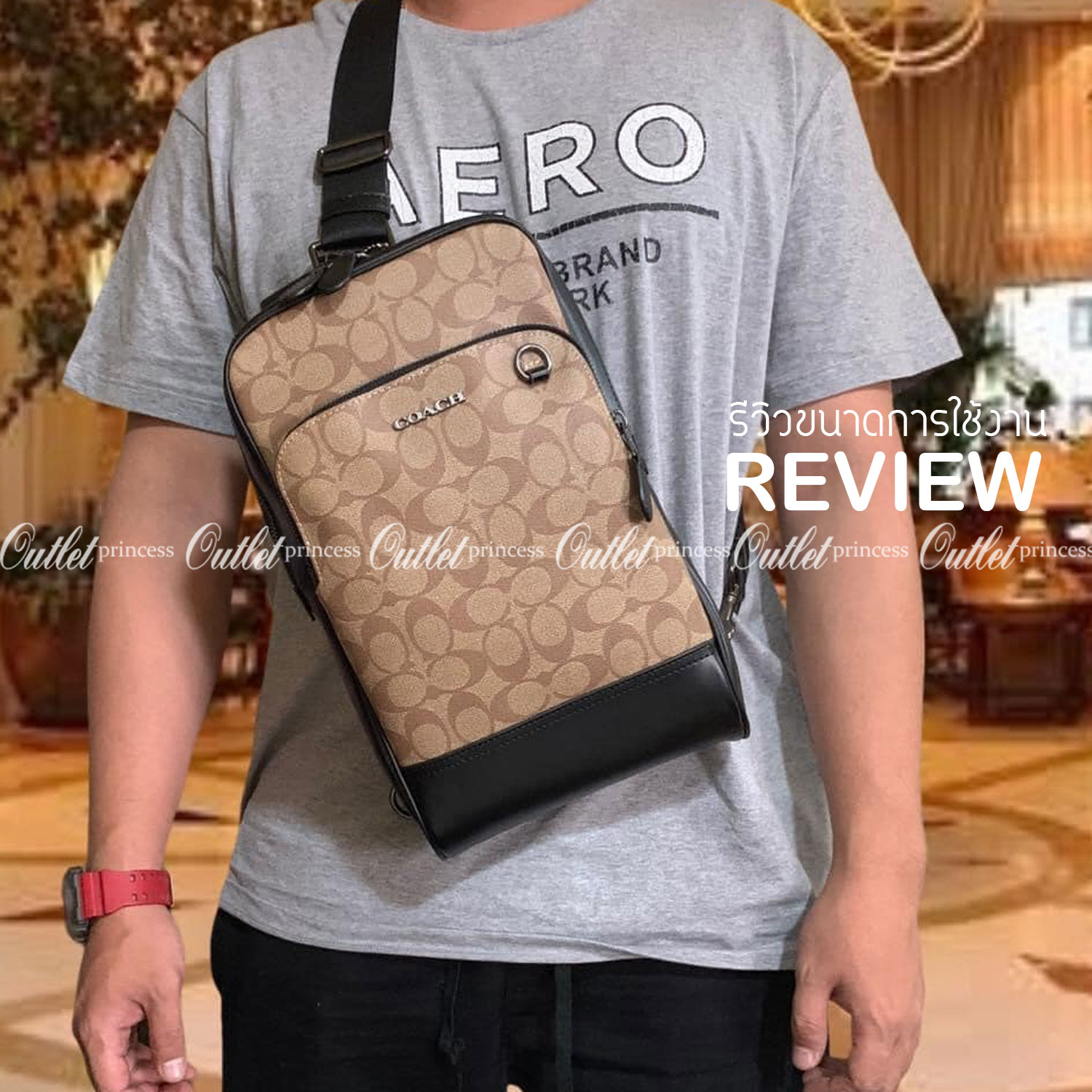 ใหม่ล่าสุด คุณผู้ชายห้ามพลาดเลยค่าา COACH GRAHAM PACK IN SIGNATURE ((89937)) พร้อมส่งที่ไทยค่ะ! กระเป๋าคาดอก สามารถคาดด้านหน้าหรือด้านหลังได้ตามแต่สะดวกค่ะ หนังแท้นิ่ม ทรงสวยมากๆค่ะสำหรับรุ่นนี้! มีช่องซิปตอนหน้าหนึ่งช่อง;ช่องหลักเปิดปิดแบบซิปคู่ ภายในโล่