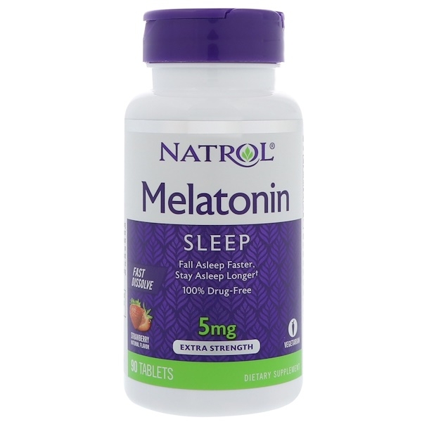 (Pre-order) Natrol Melatonin Fast Dissolve Strawberry 5 mg 90 Tablets