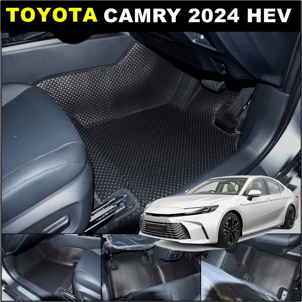 ยางปูพื้นรถยนต์ TOYOTA CAMRY 2024 HEV พรมกระดุม โตโยต้า แคมรี่ สีดำ เข้ารูป ในรถ เต็มคัน